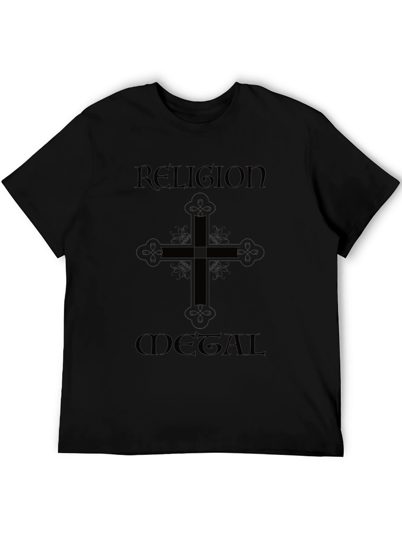Religion Metal T-Shirt - Black Graphic Tee