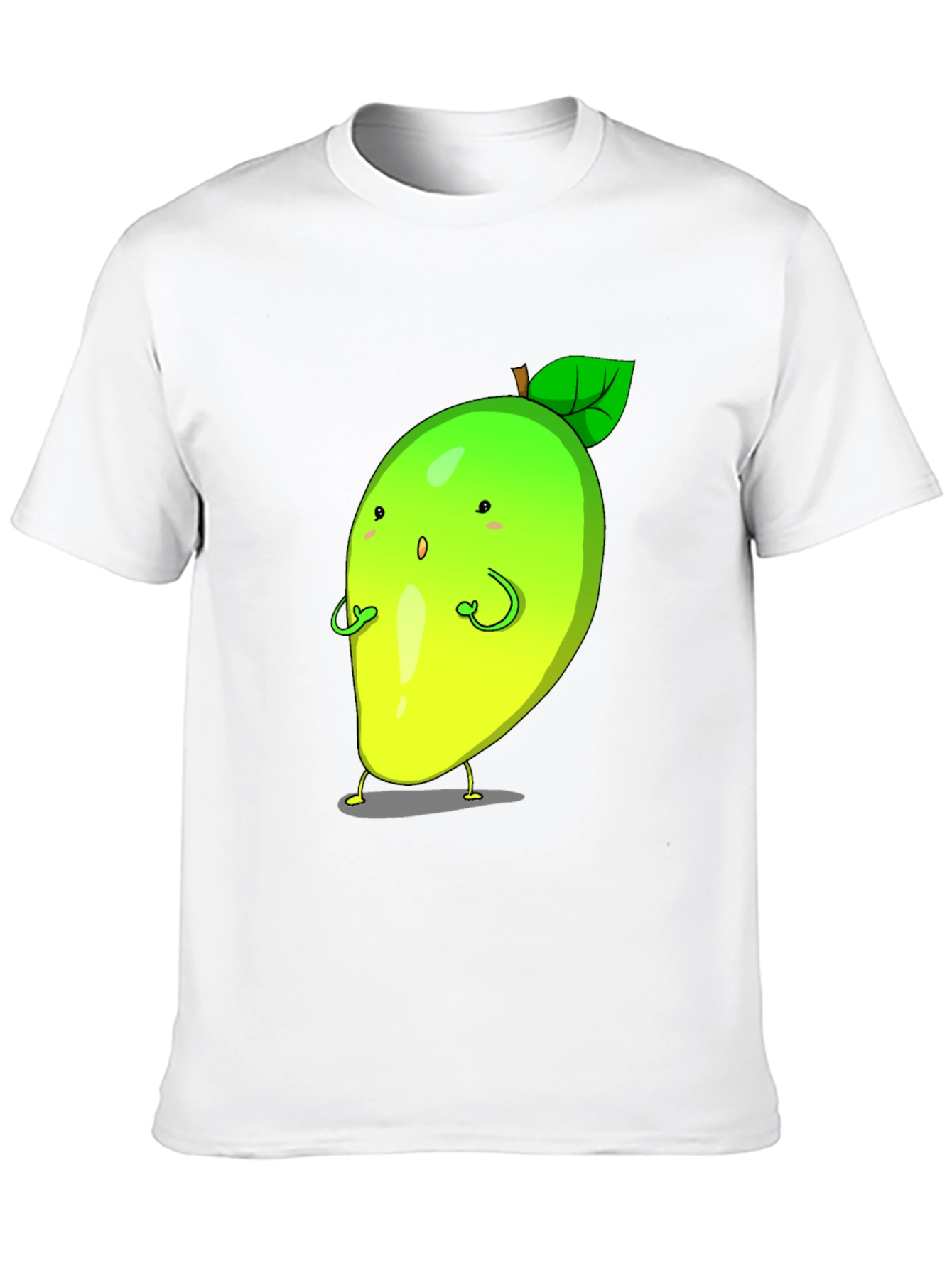 Cartoon Mango Graphic Tee - Black Unisex T-Shirt