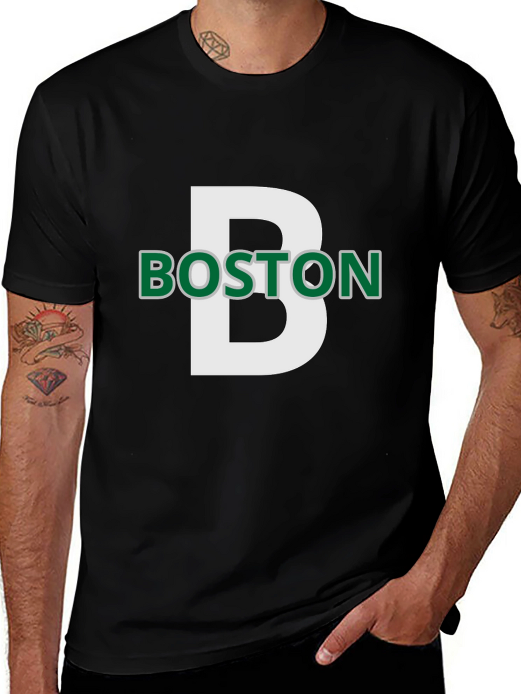 Boston Celtics Inspired Black T-Shirt