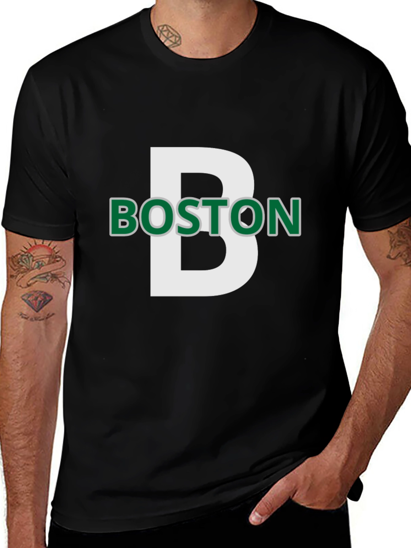 Boston Celtics Inspired Black T-Shirt