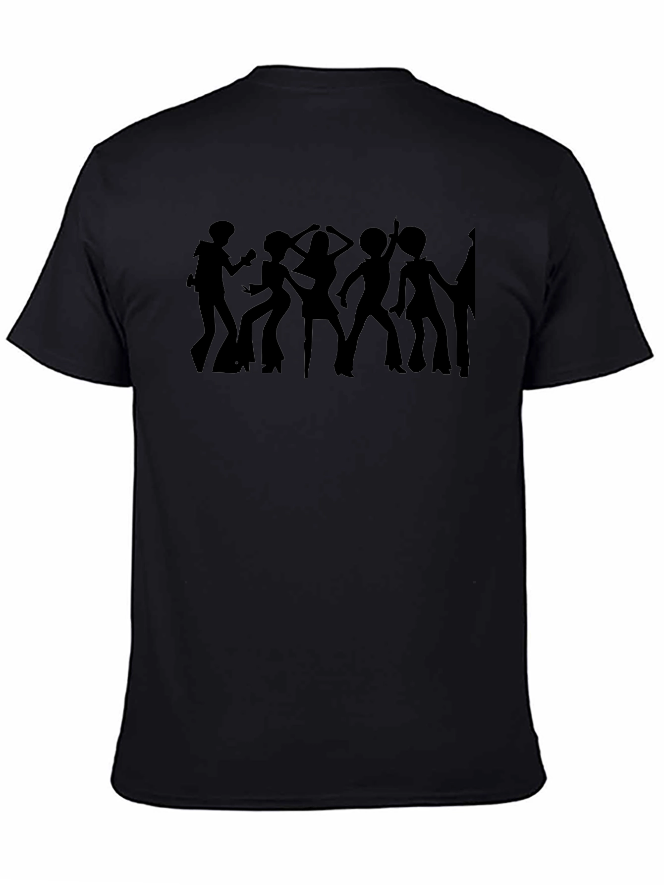 Groovy Retro Silhouette Graphic Tee - Black