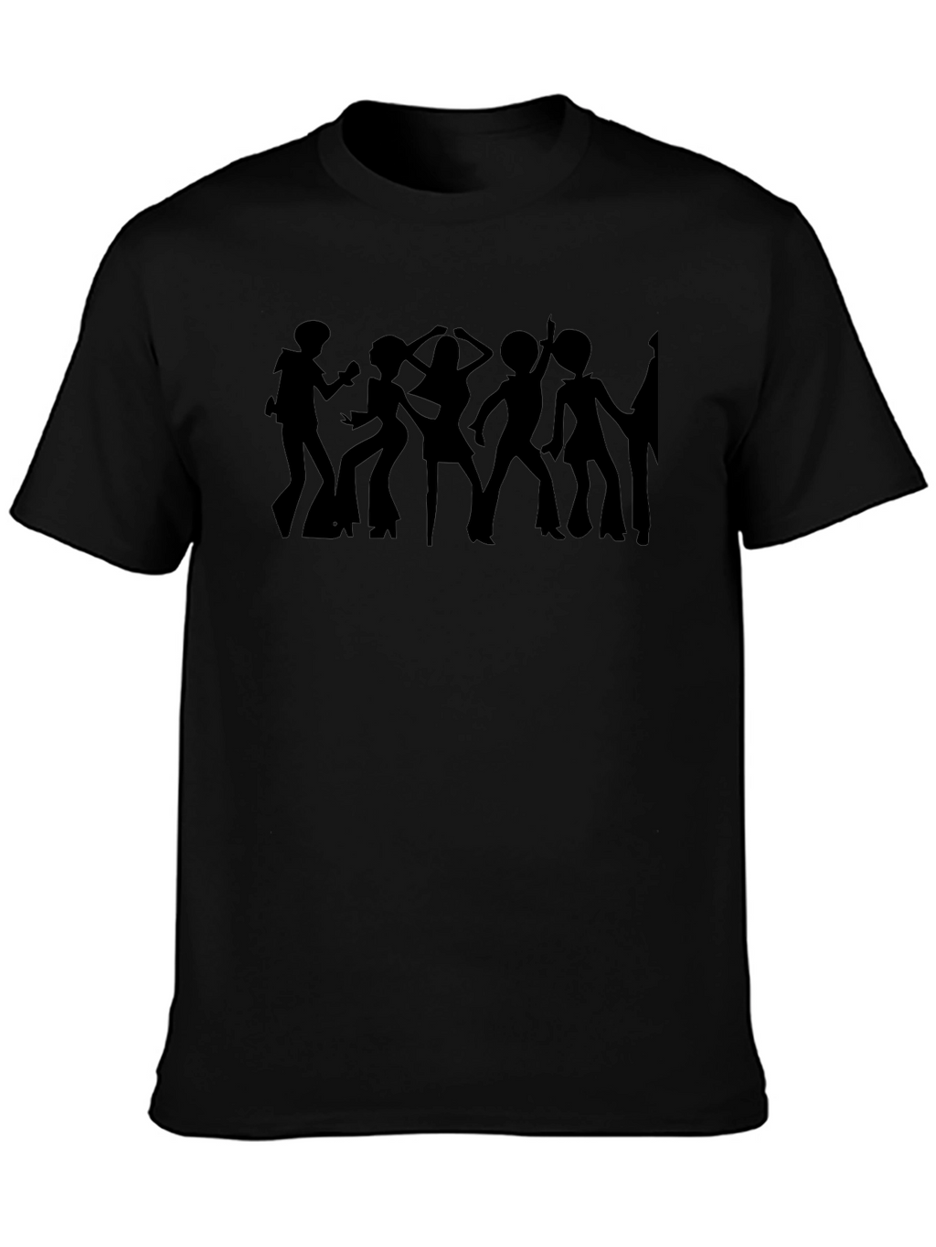 Groovy Retro Silhouette Graphic Tee - Black