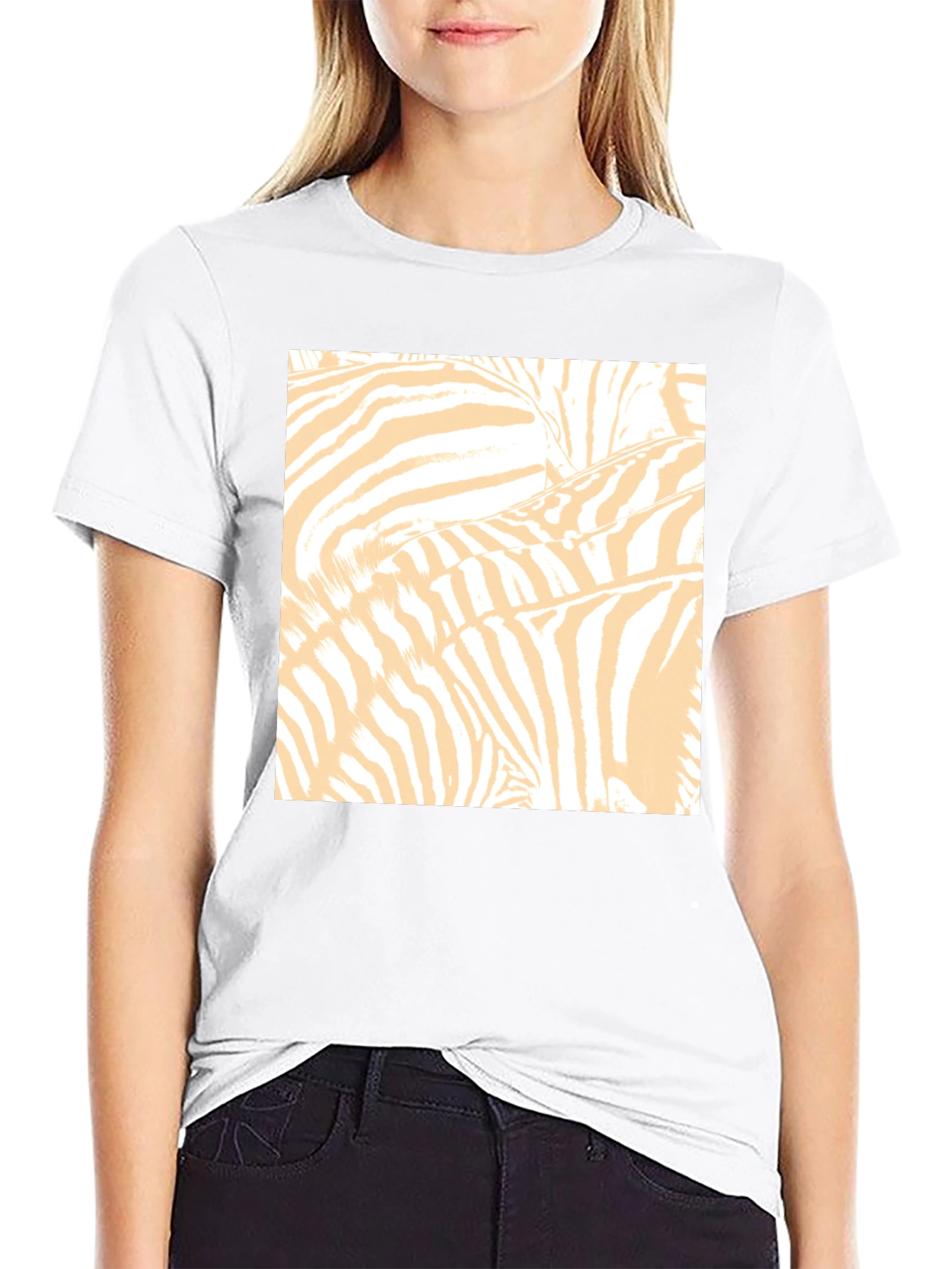 Zebra Print Graphic Tee - Black Cotton T-Shirt