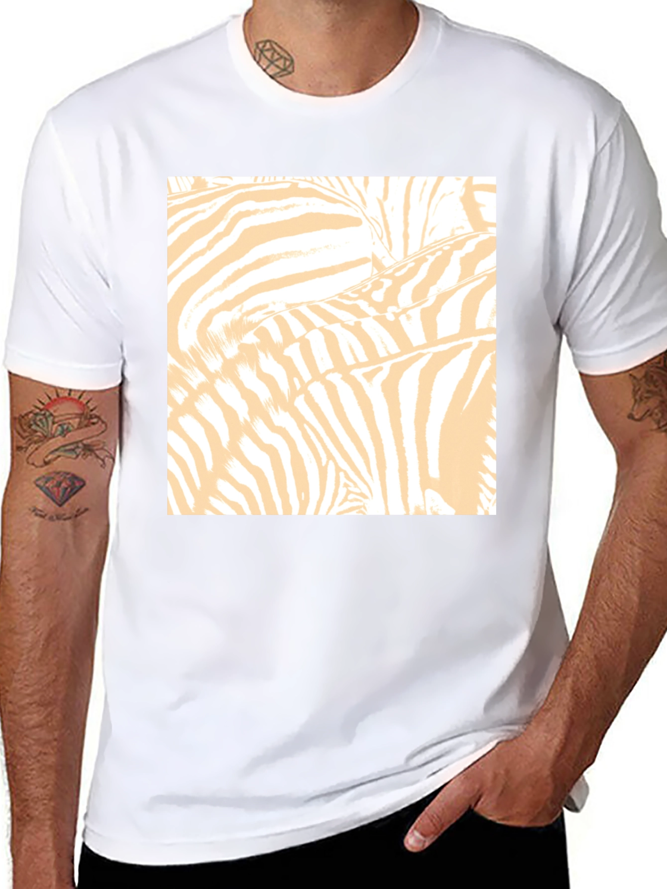 Zebra Print Graphic Tee - Black Cotton T-Shirt