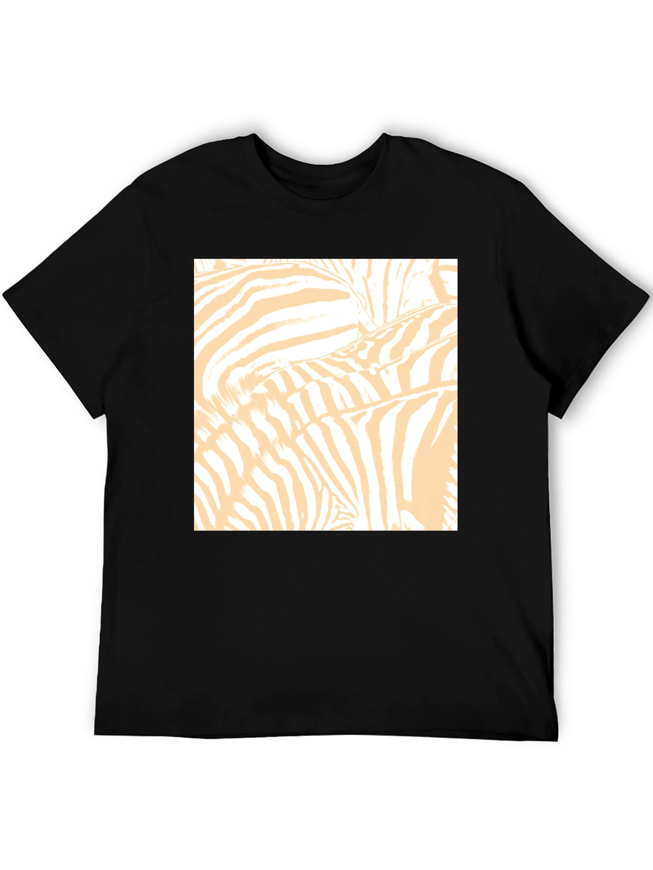 Zebra Print Graphic Tee - Black Cotton T-Shirt
