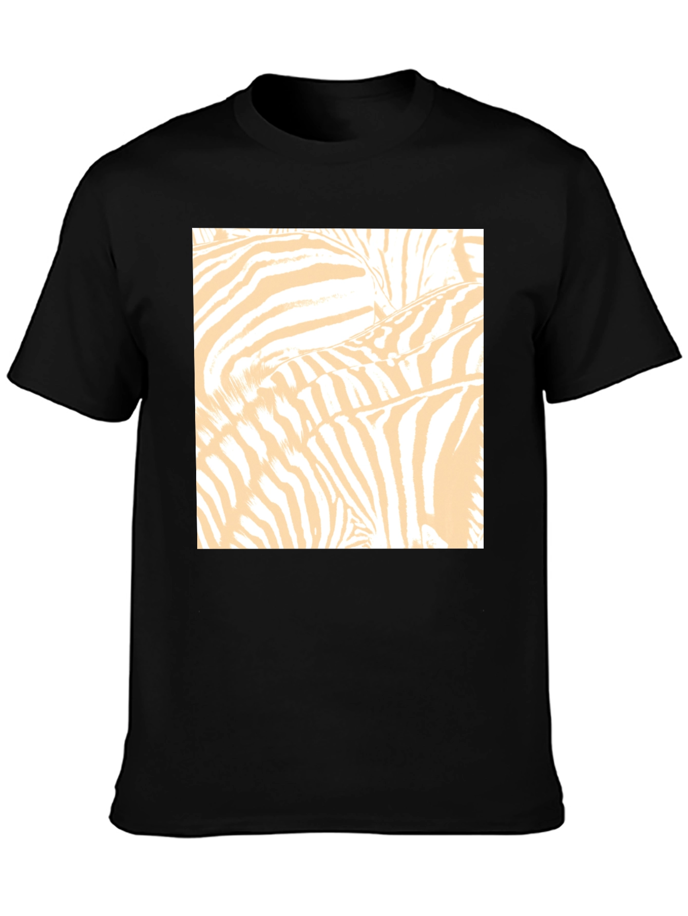 Zebra Print Graphic Tee - Black Cotton T-Shirt