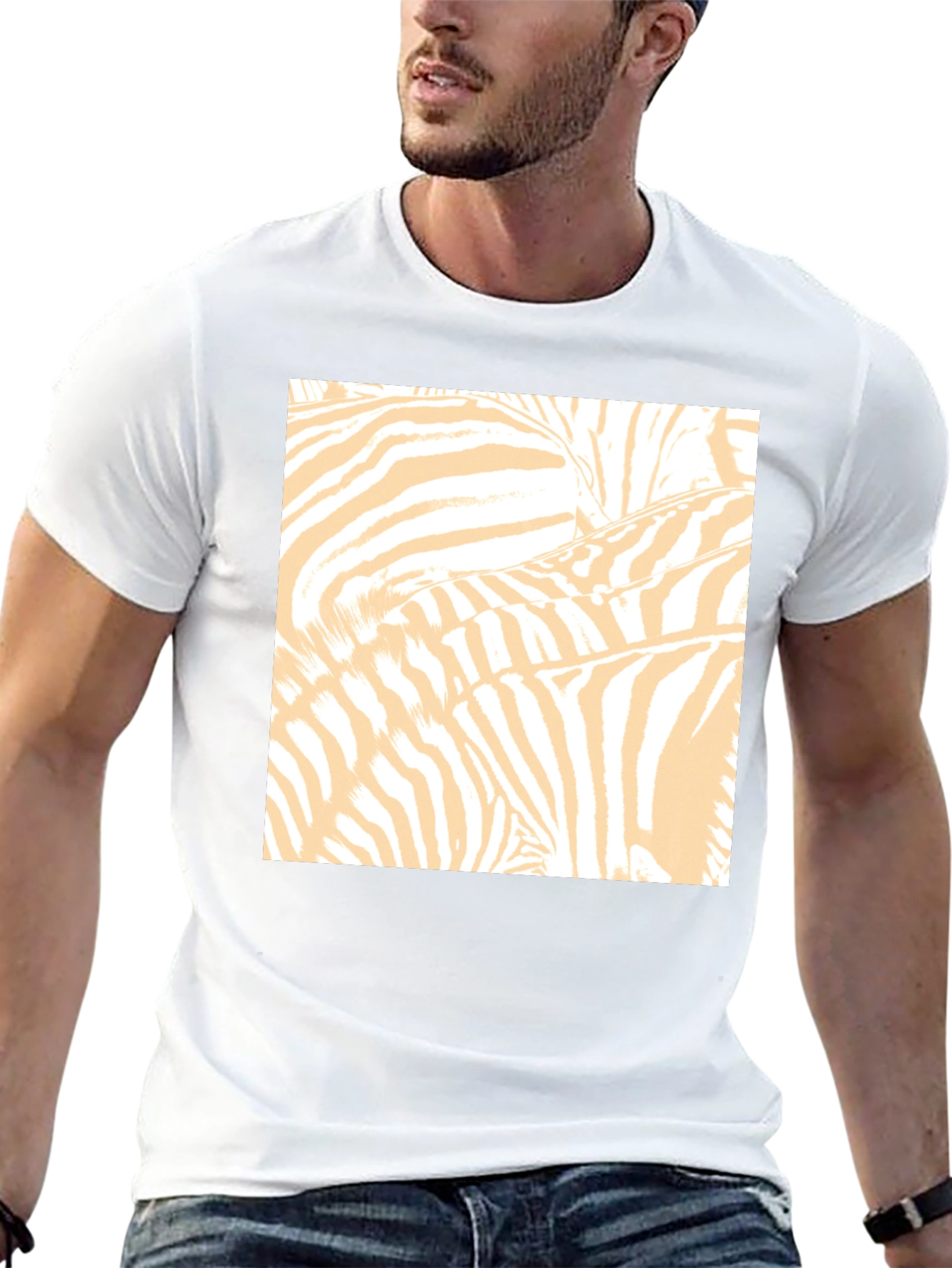Zebra Print Graphic Tee - Black Cotton T-Shirt
