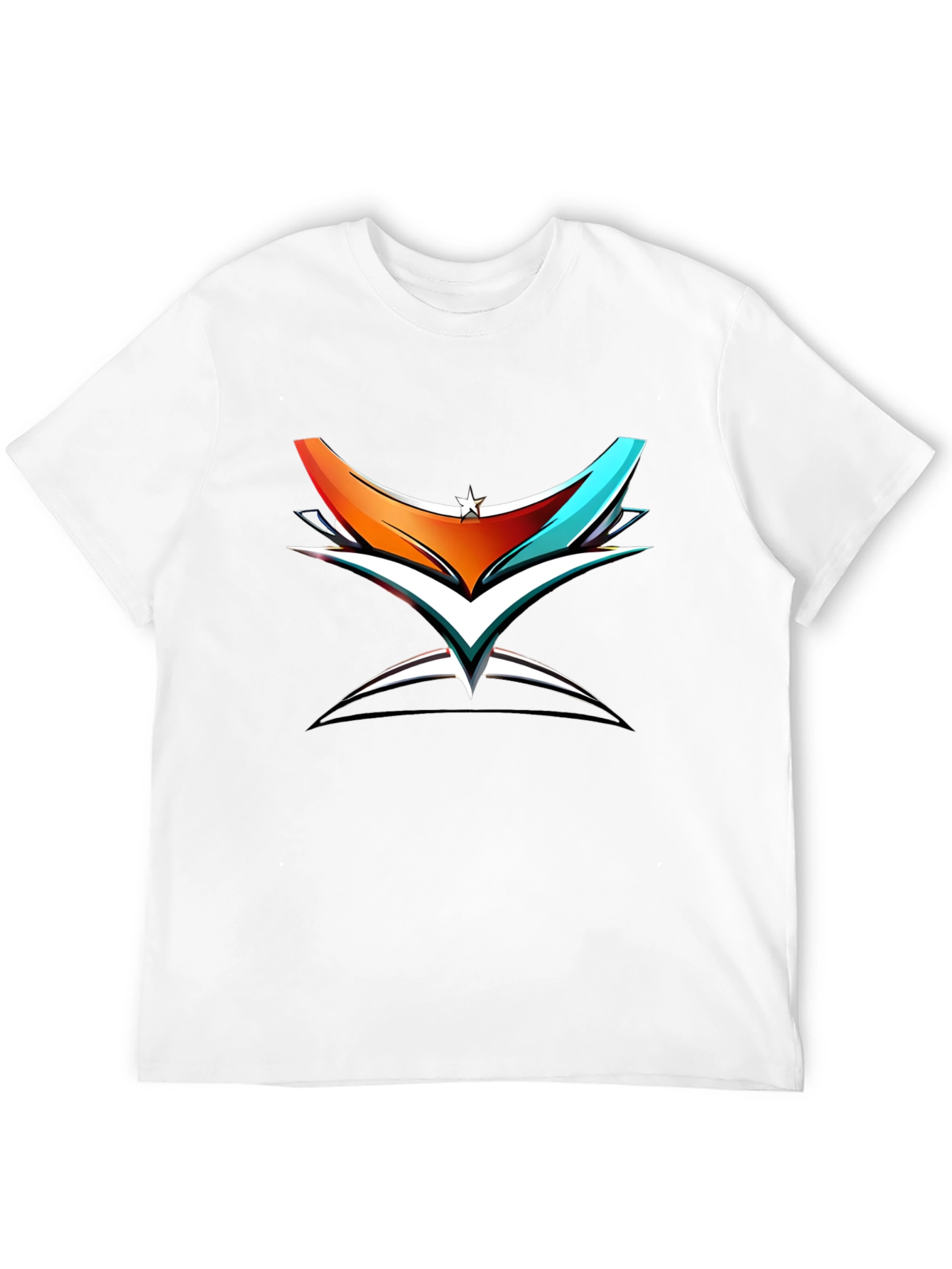 Abstract Graphic Print Black Cotton T-Shirt