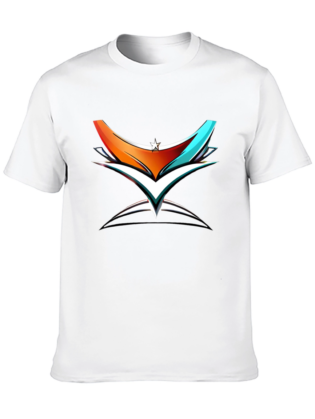 Abstract Graphic Print Black Cotton T-Shirt