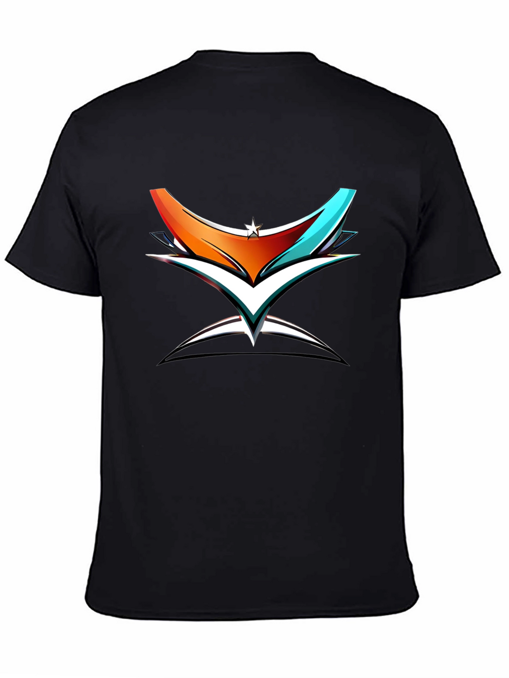 Abstract Graphic Print Black Cotton T-Shirt