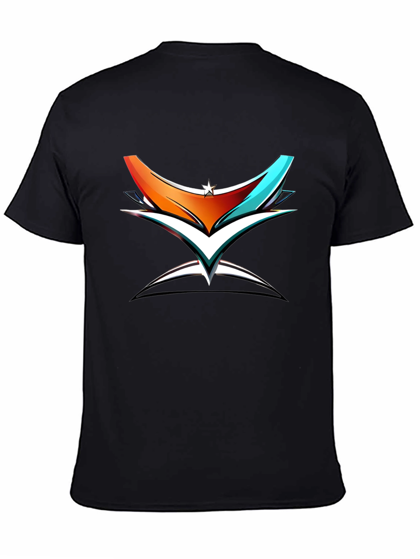 Abstract Graphic Print Black Cotton T-Shirt