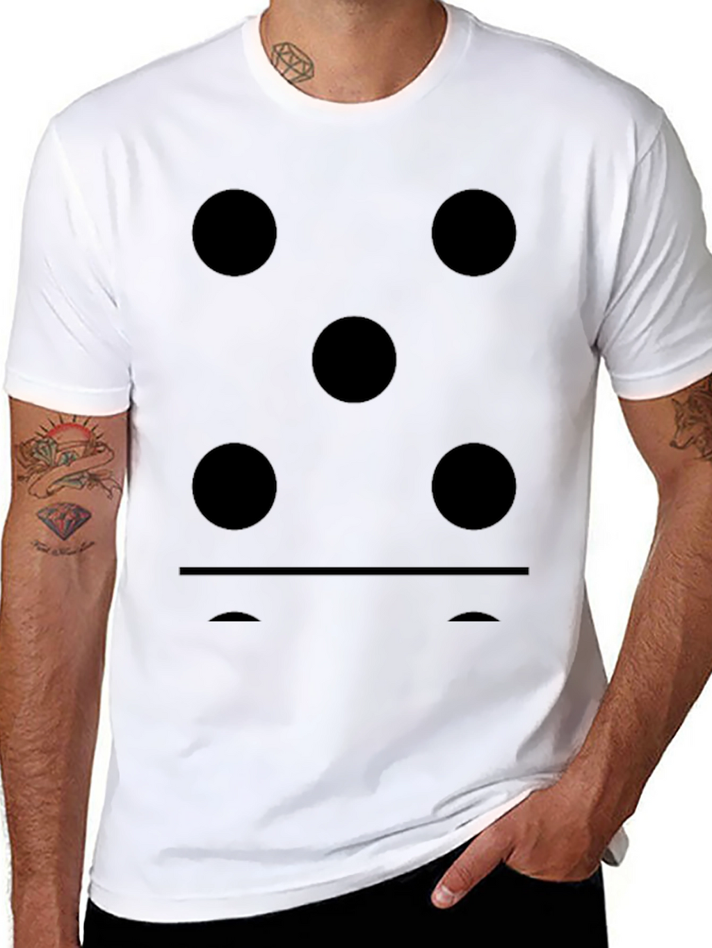 Domino Five Dots Graphic Black T-Shirt
