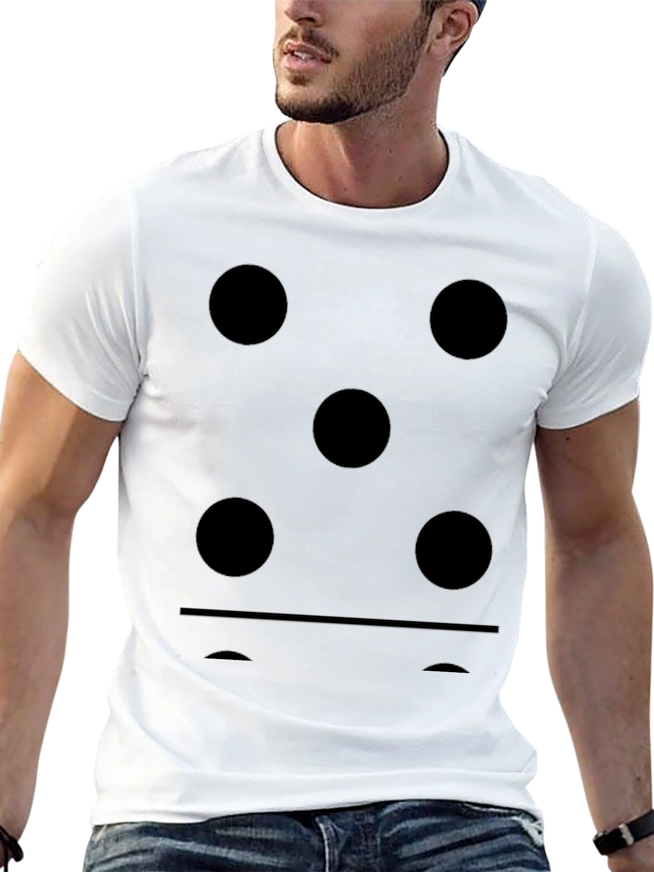 Domino Five Dots Graphic Black T-Shirt