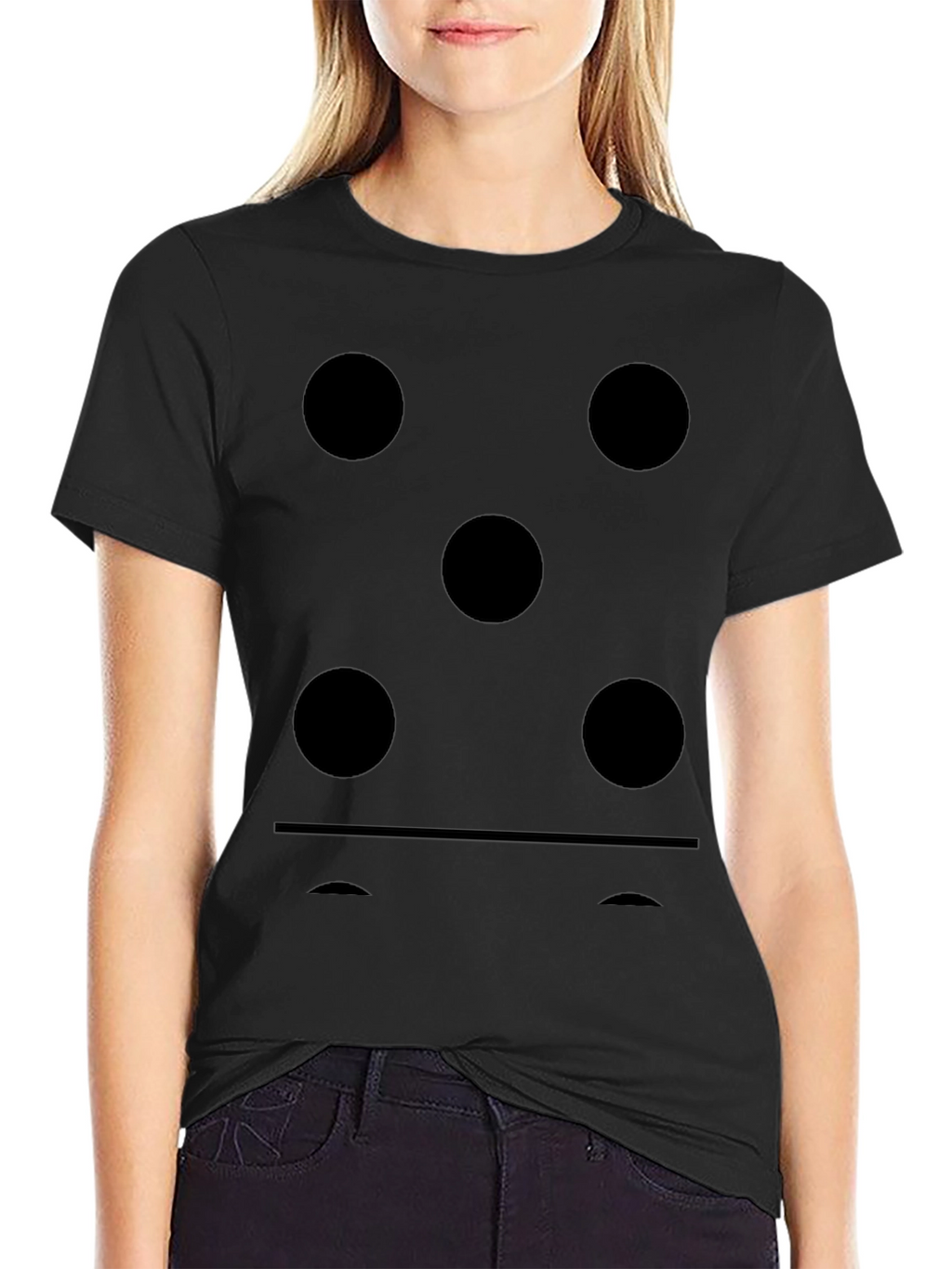 Domino Five Dots Graphic Black T-Shirt