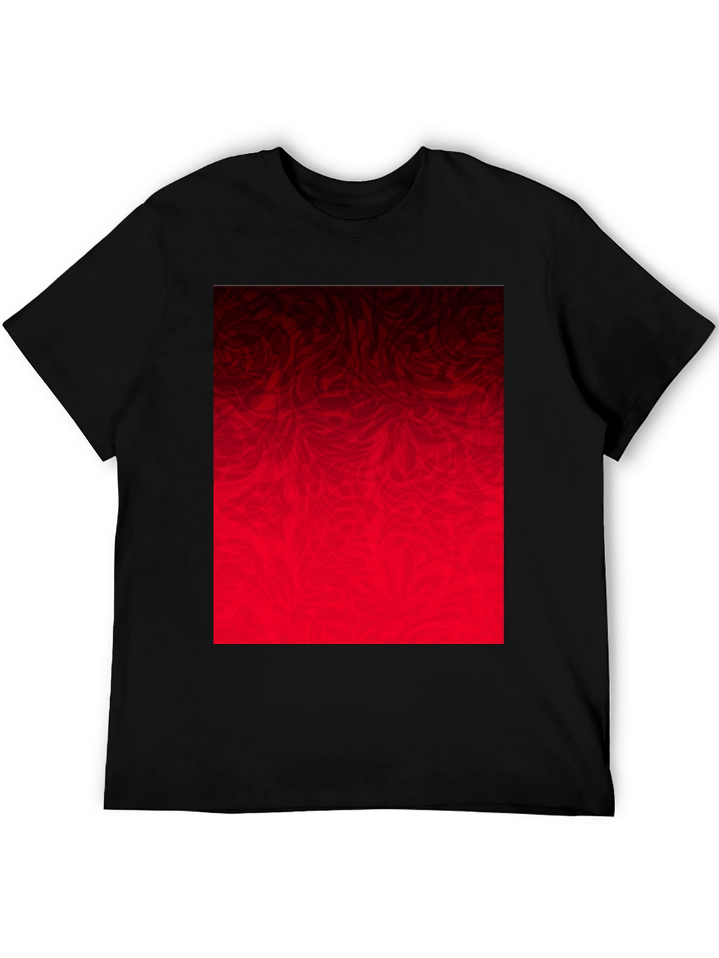 Abstract Red Graphic Print Black T-Shirt