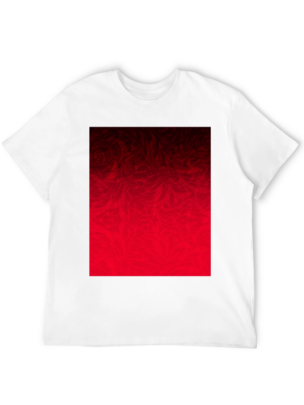 Abstract Red Graphic Print Black T-Shirt