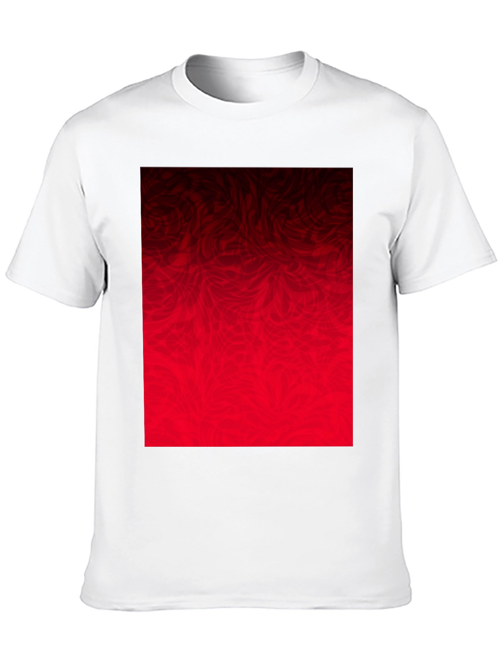 Abstract Red Graphic Print Black T-Shirt