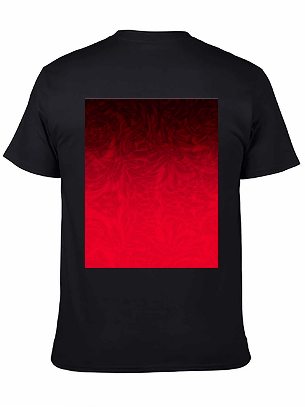 Abstract Red Graphic Print Black T-Shirt