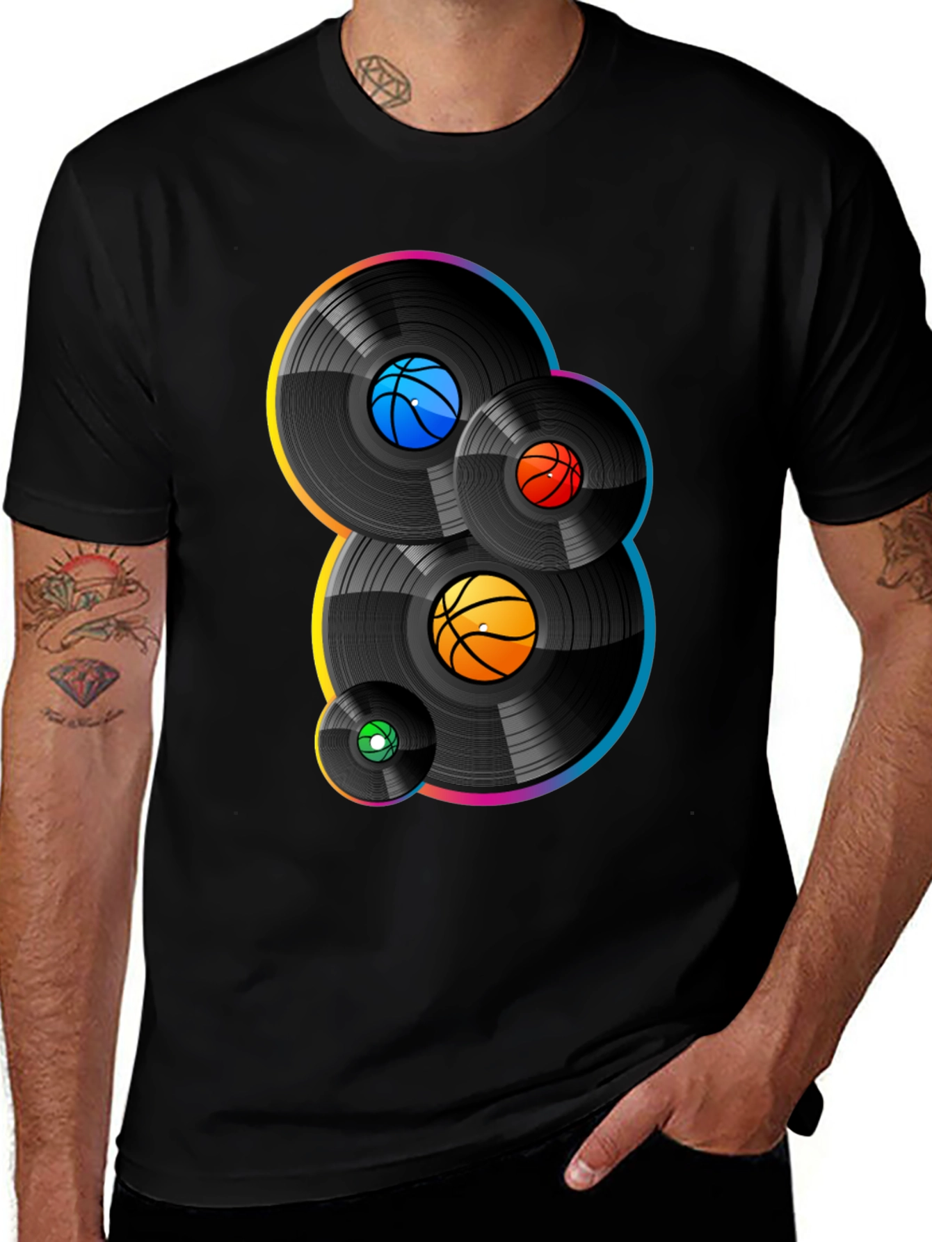 Basketball Vinyl Record Graphic Tee