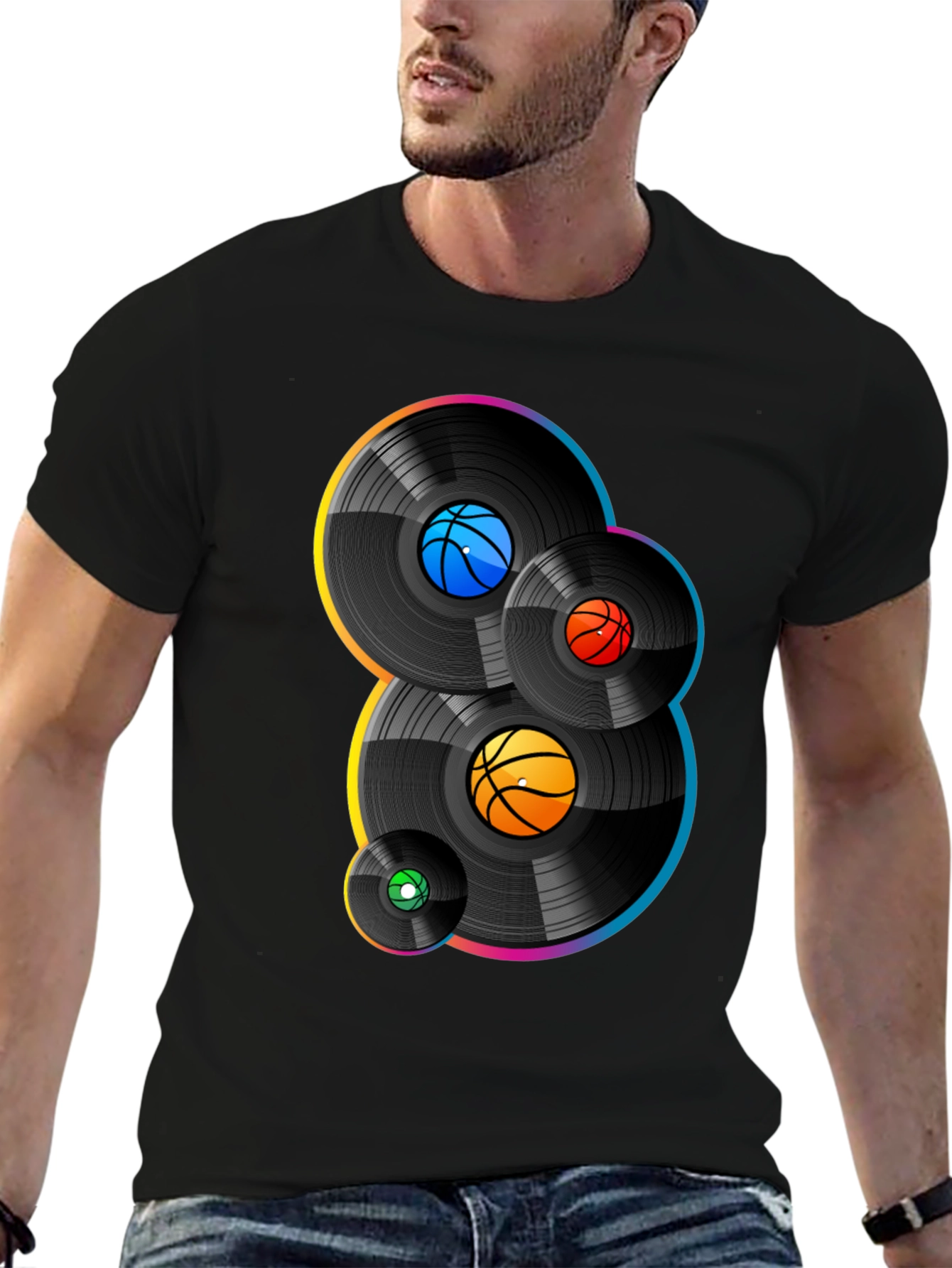 Basketball Vinyl Record Graphic Tee