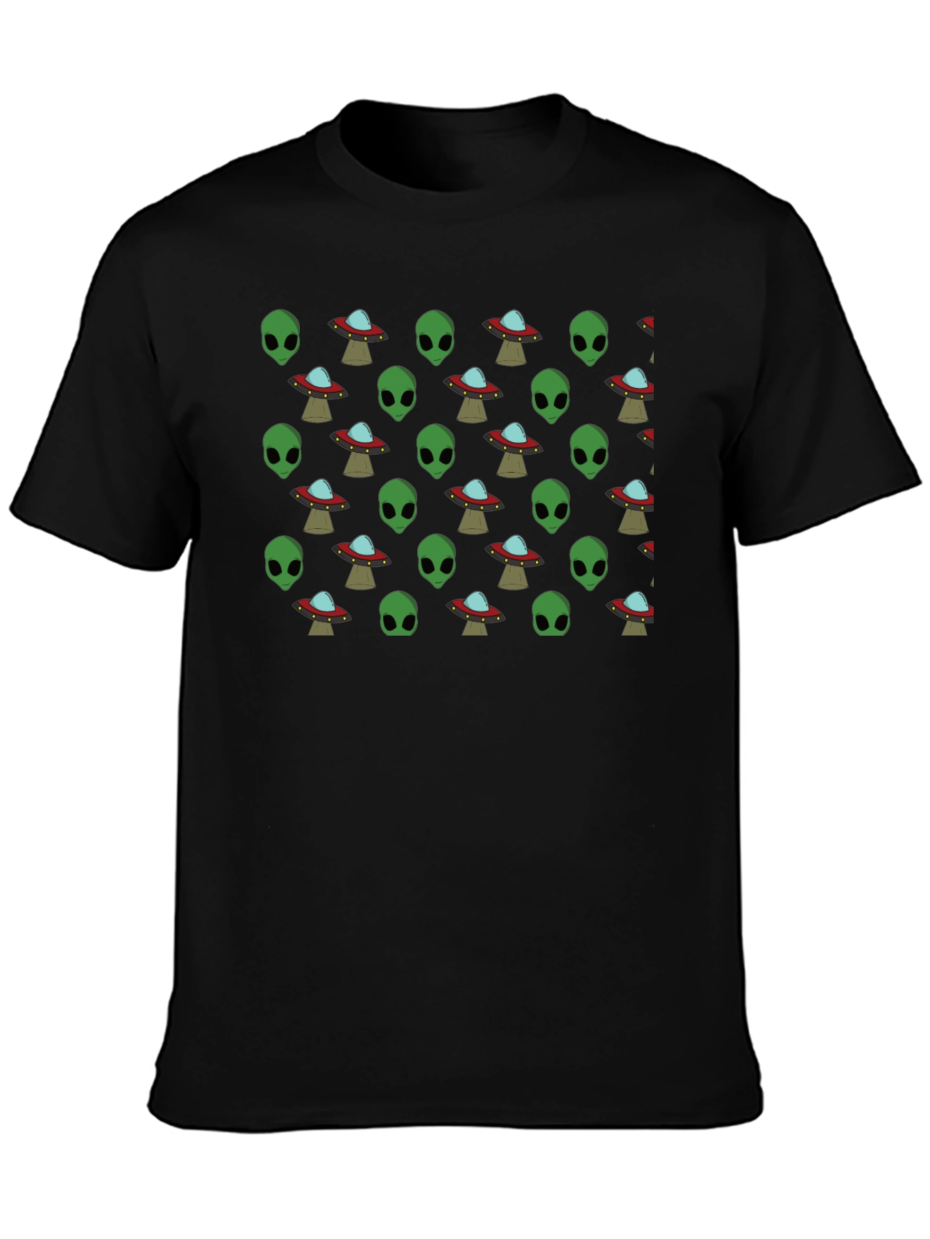 Alien & UFO Pattern T-Shirt - Out of this World Style!