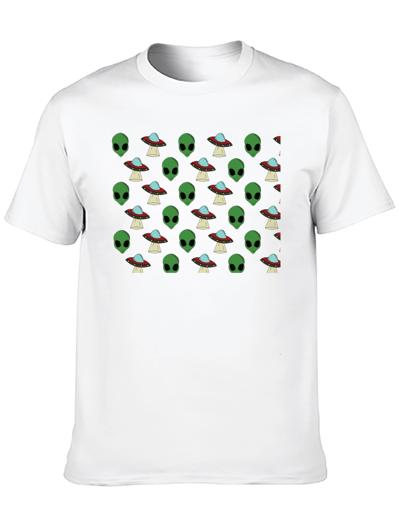 Alien & UFO Pattern T-Shirt - Out of this World Style!