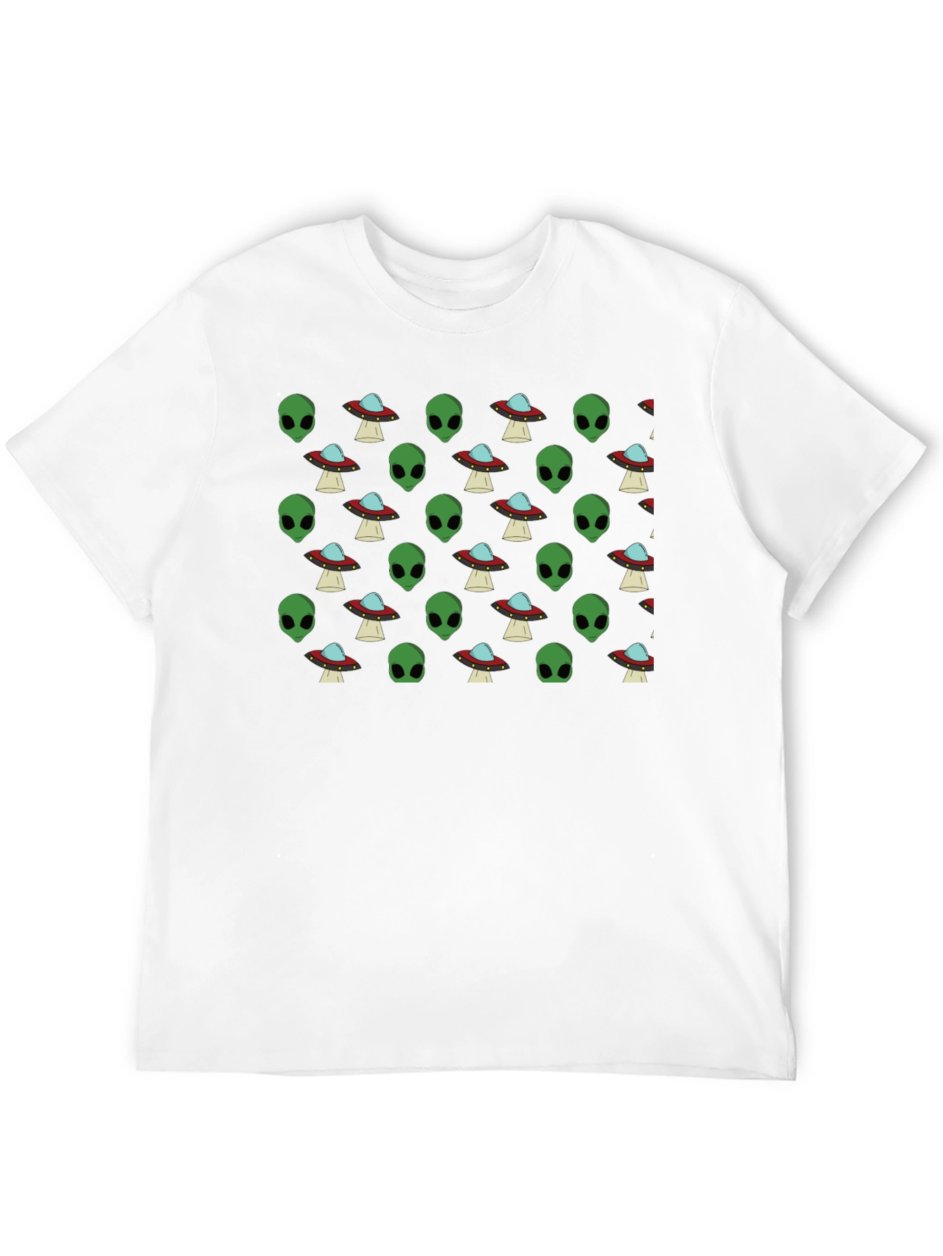 Alien & UFO Pattern T-Shirt - Out of this World Style!