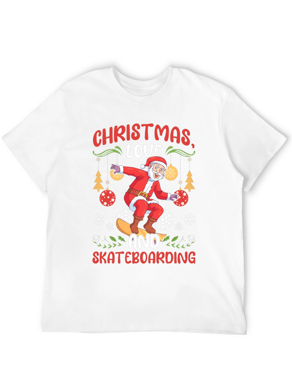 Christmas Love Skateboarding Graphic Tee