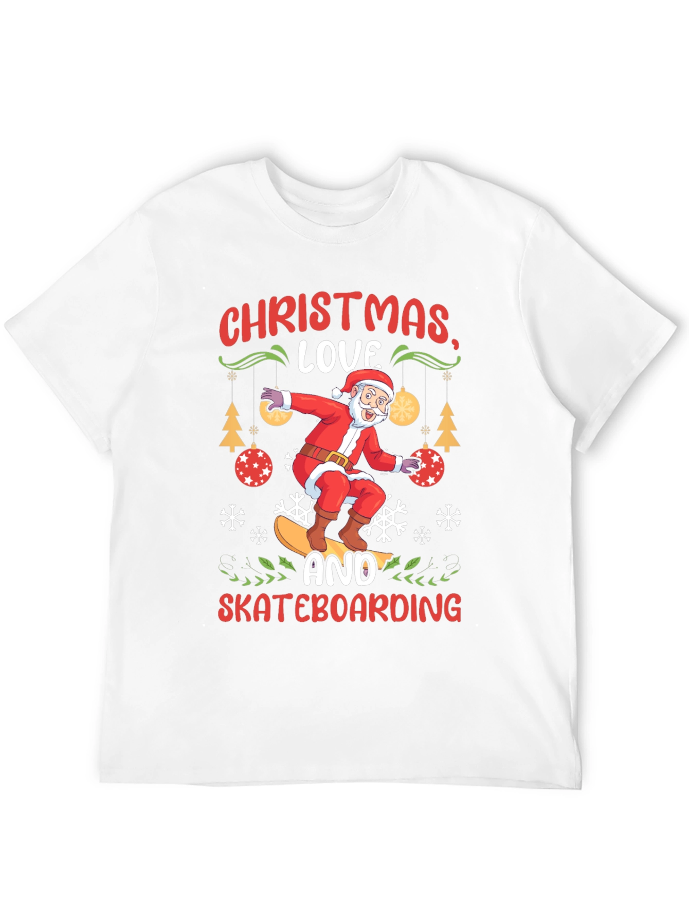 Christmas Love Skateboarding Graphic Tee