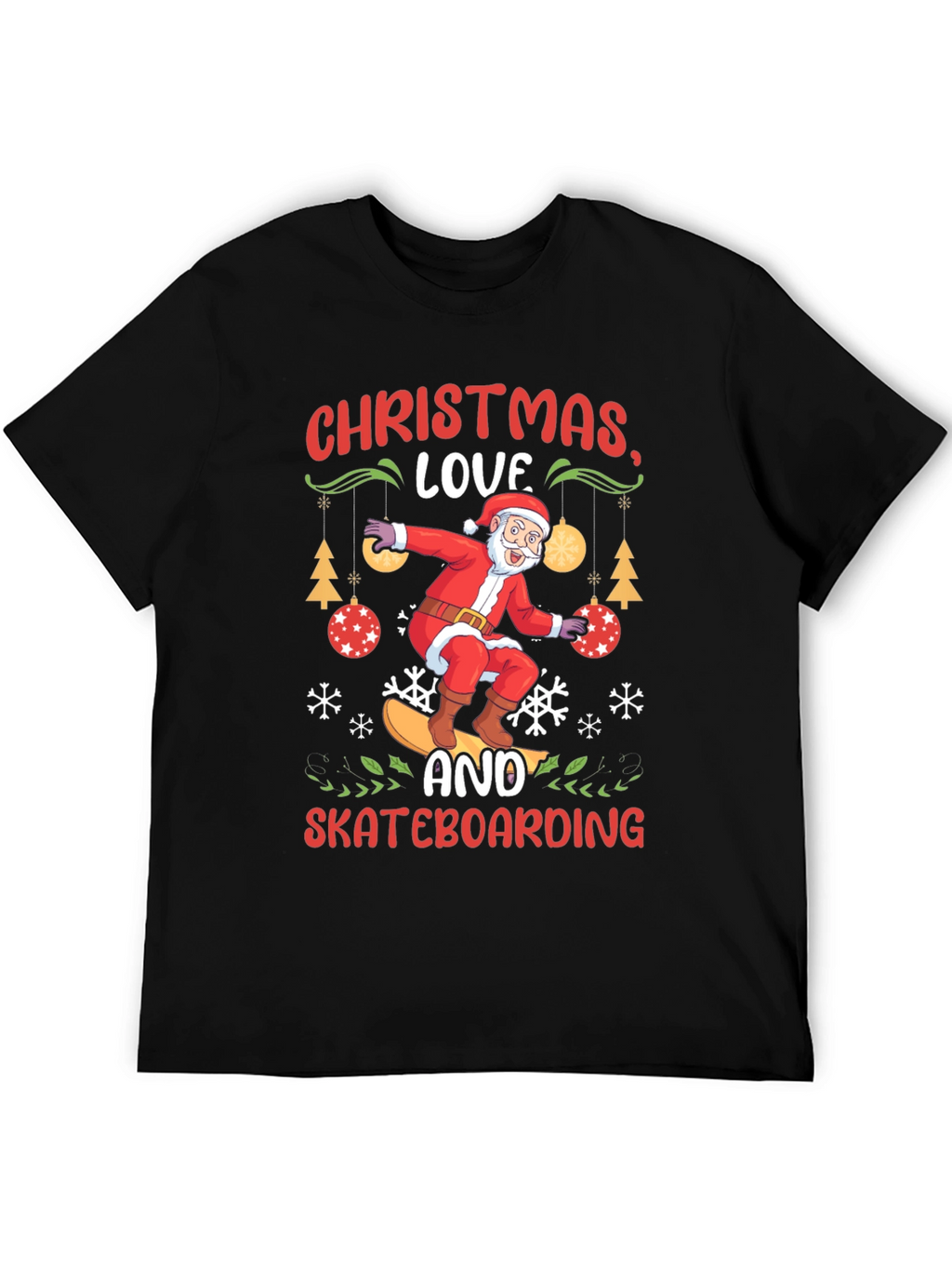 Christmas Love Skateboarding Graphic Tee