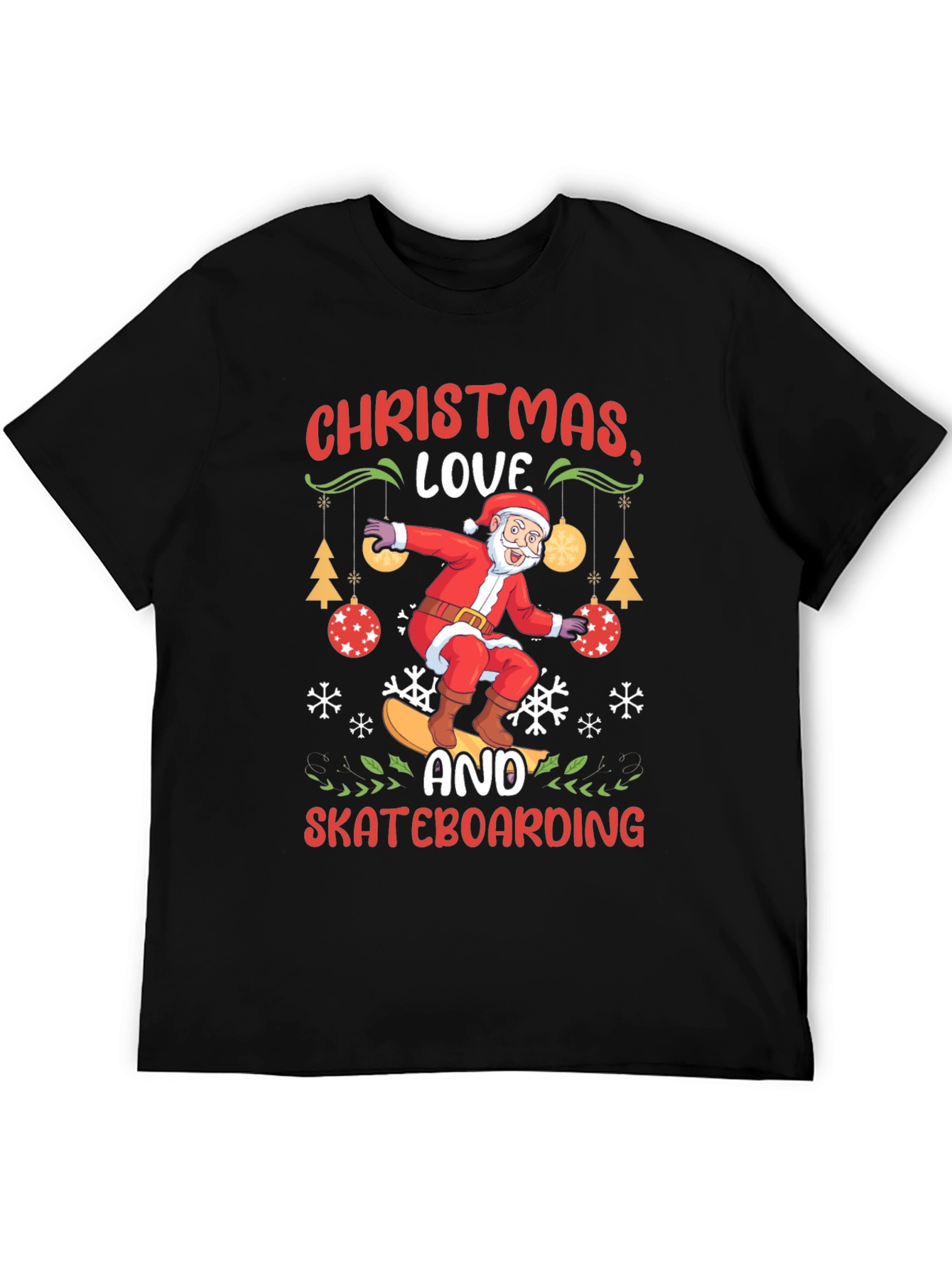 Christmas Love Skateboarding Graphic Tee