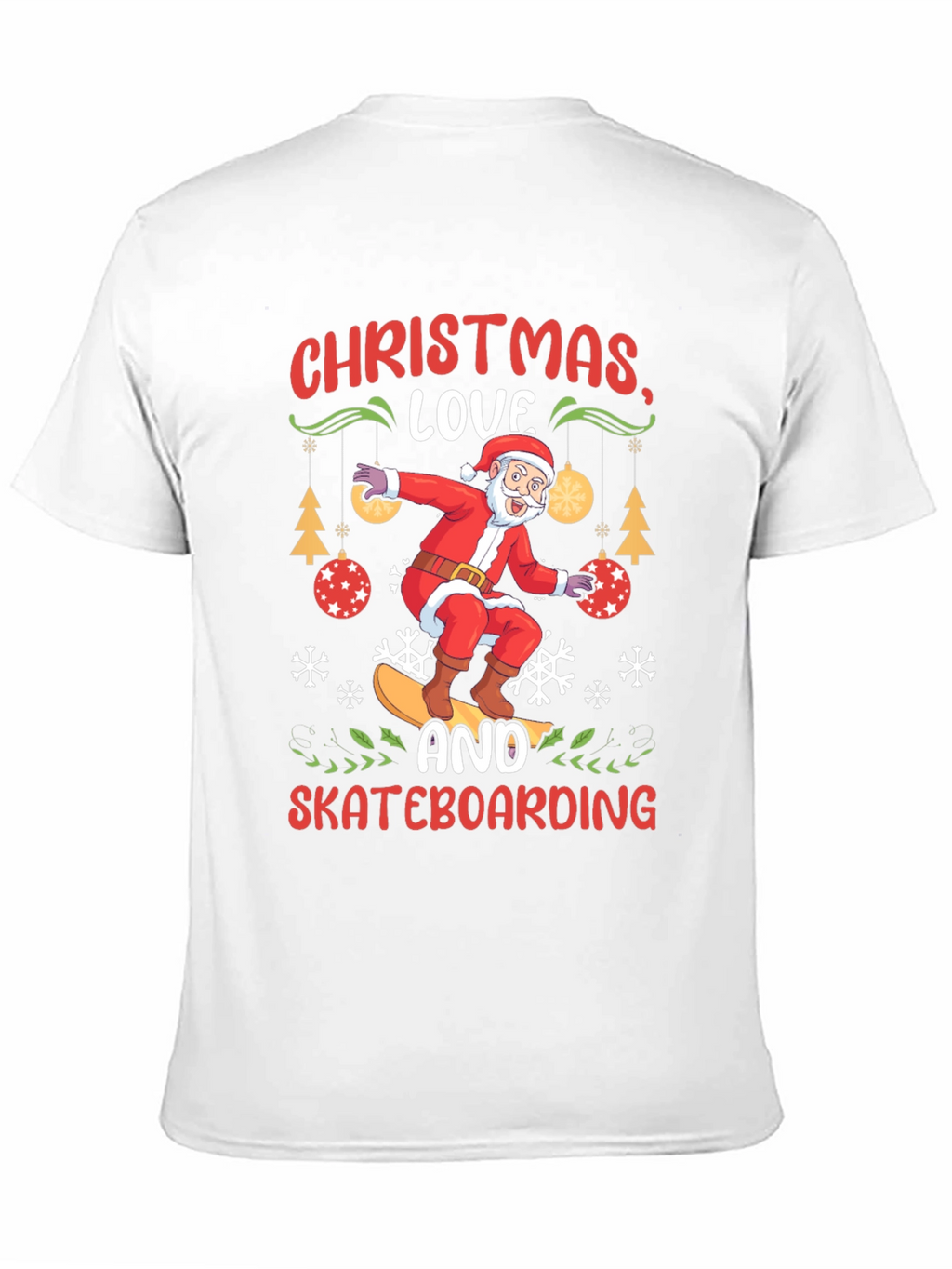Christmas Love Skateboarding Graphic Tee