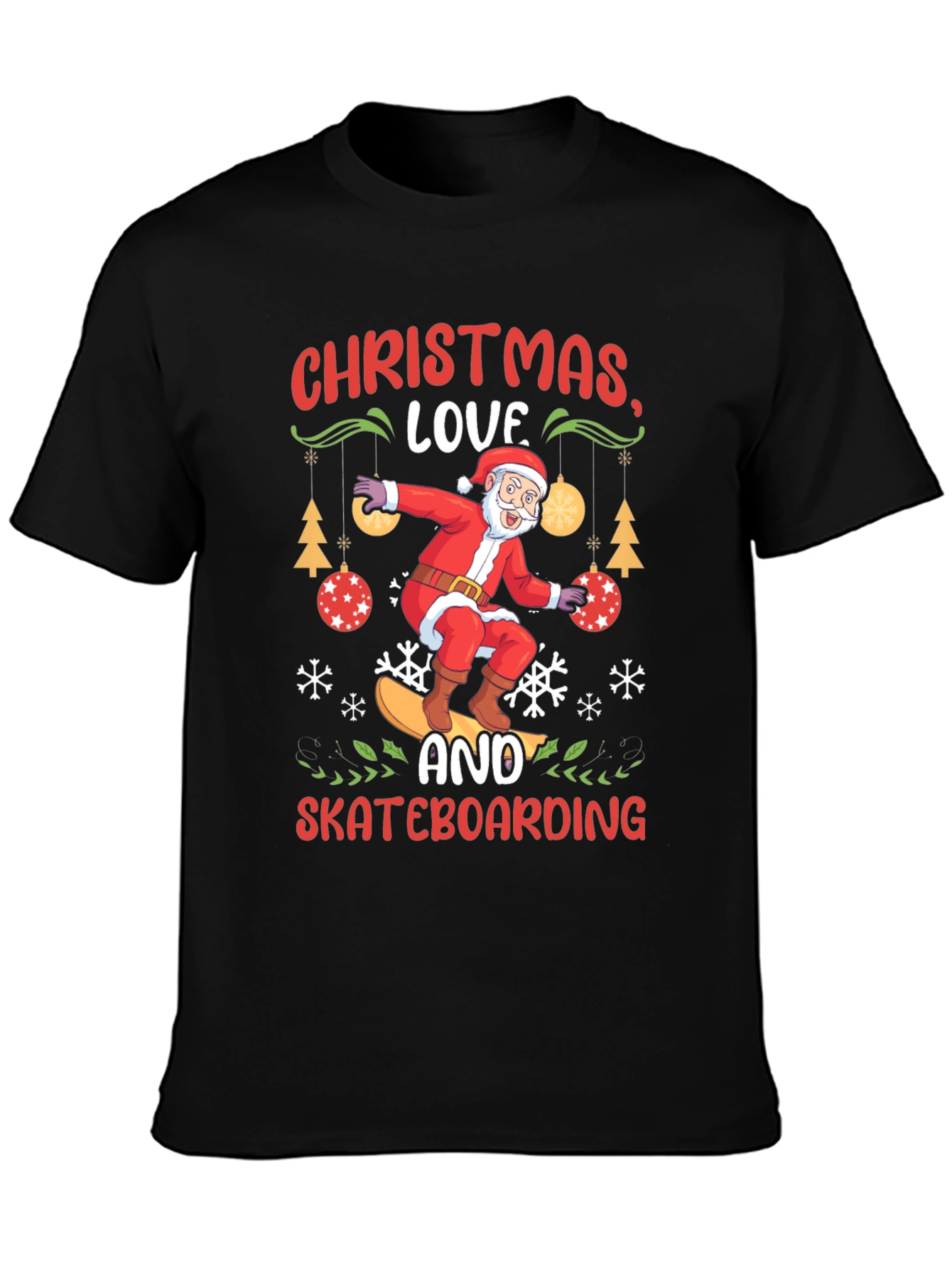 Christmas Love Skateboarding Graphic Tee