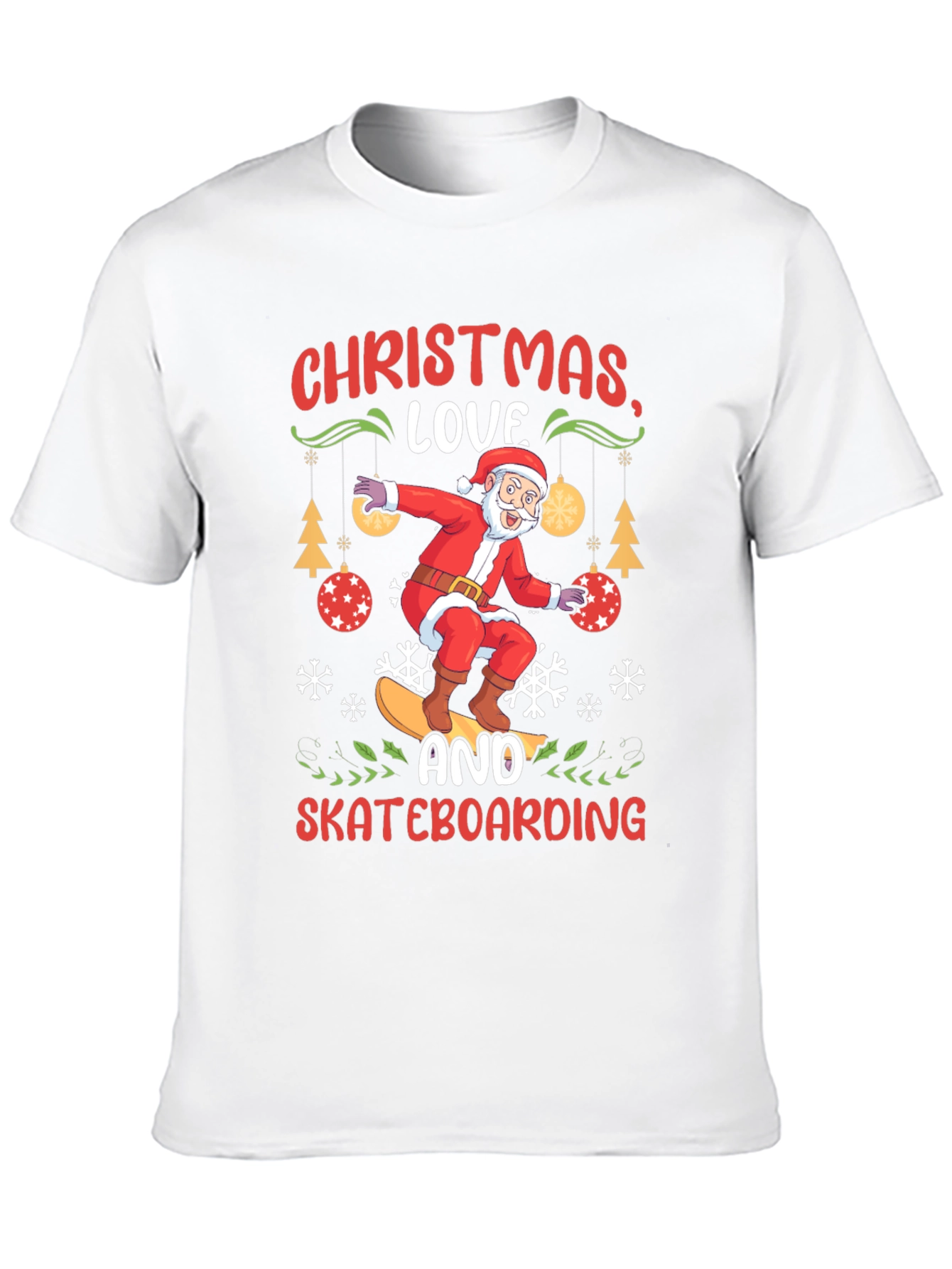 Christmas Love Skateboarding Graphic Tee
