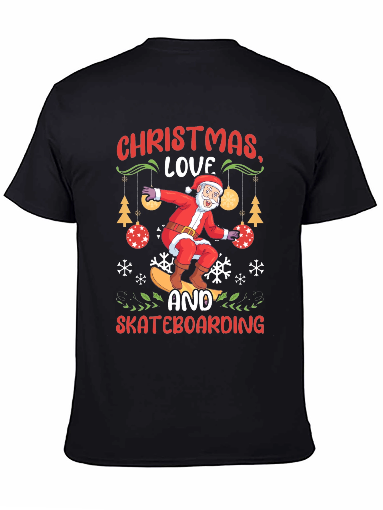 Christmas Love Skateboarding Graphic Tee