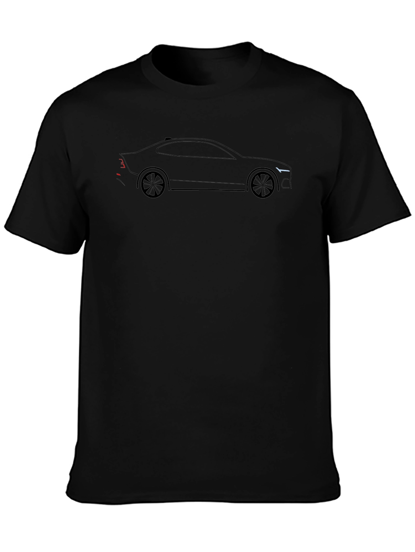 Car Outline Graphic Tee - Mens Black T-Shirt