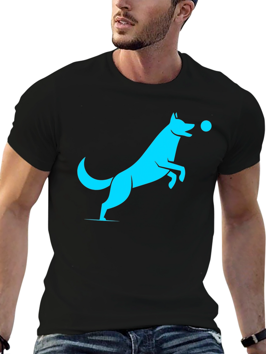 Cool Dog Graphic T-Shirt - Black