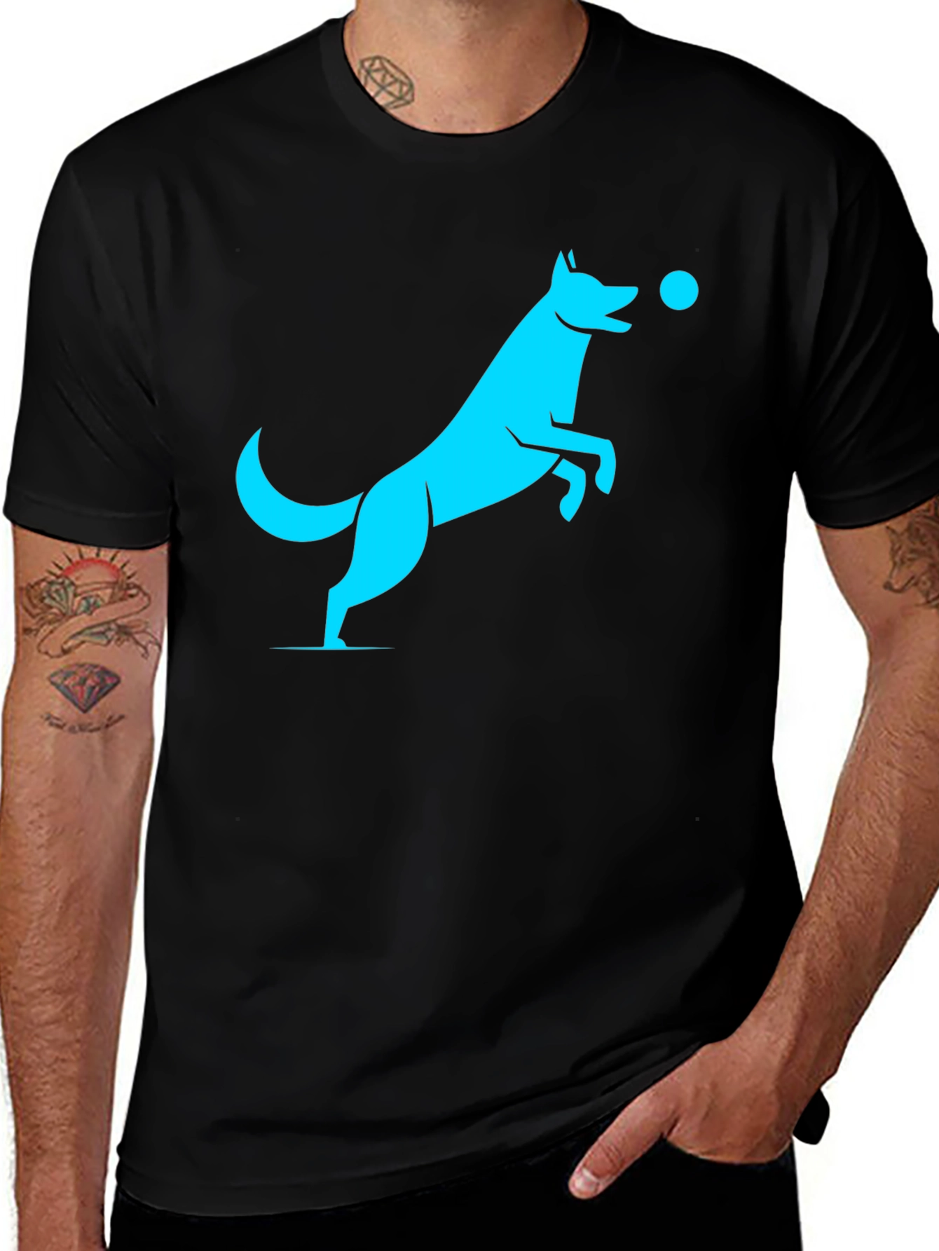 Cool Dog Graphic T-Shirt - Black