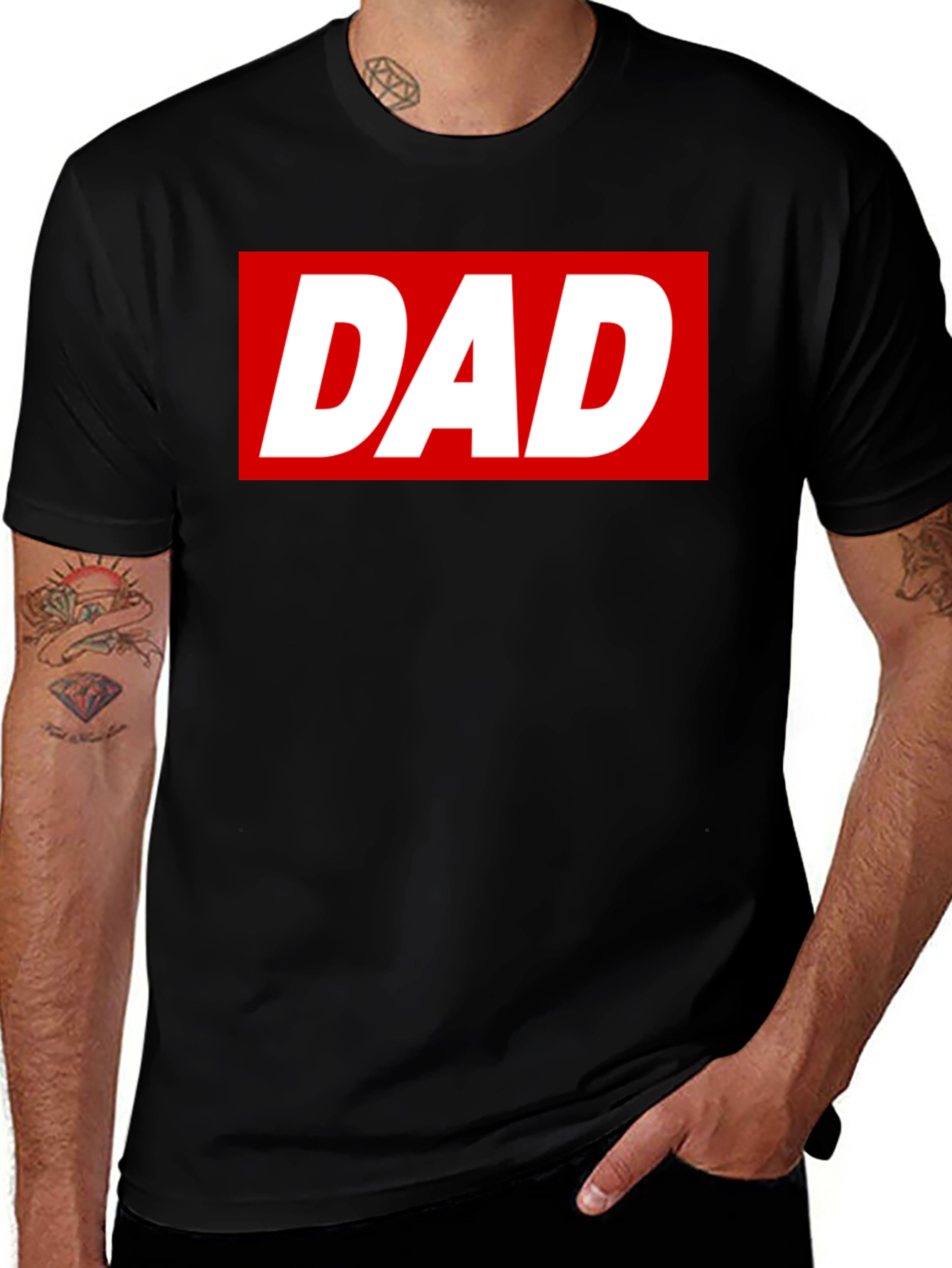Dad T-Shirt - Bold Red Box Logo - Soft Cotton