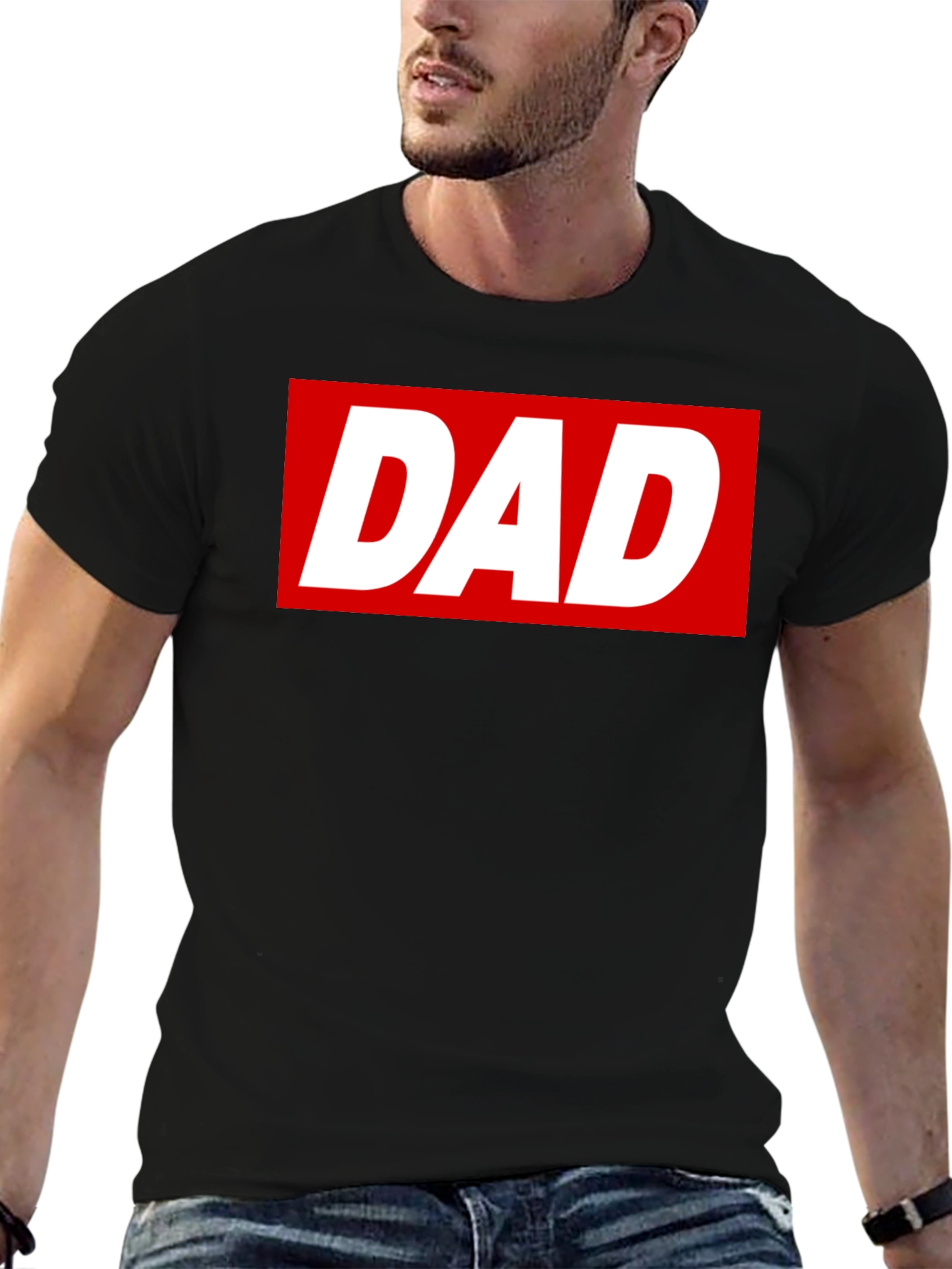 Dad T-Shirt - Bold Red Box Logo - Soft Cotton