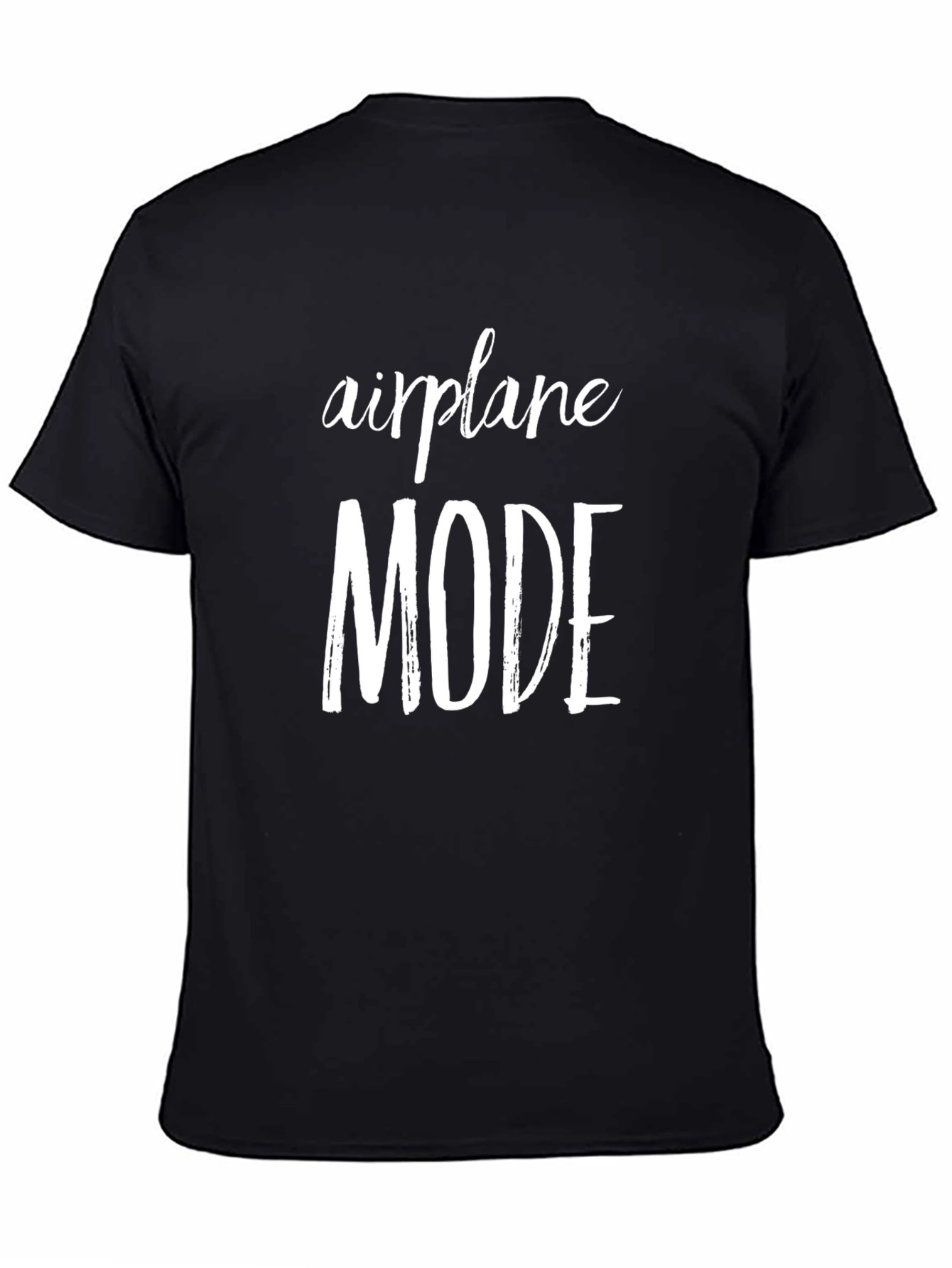 Airplane Mode Graphic Tee - Black Casual T-Shirt
