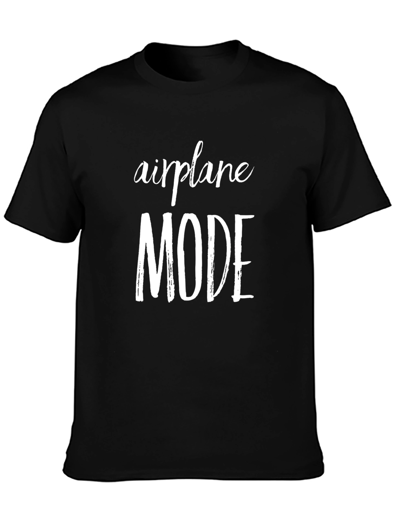 Airplane Mode Graphic Tee - Black Casual T-Shirt