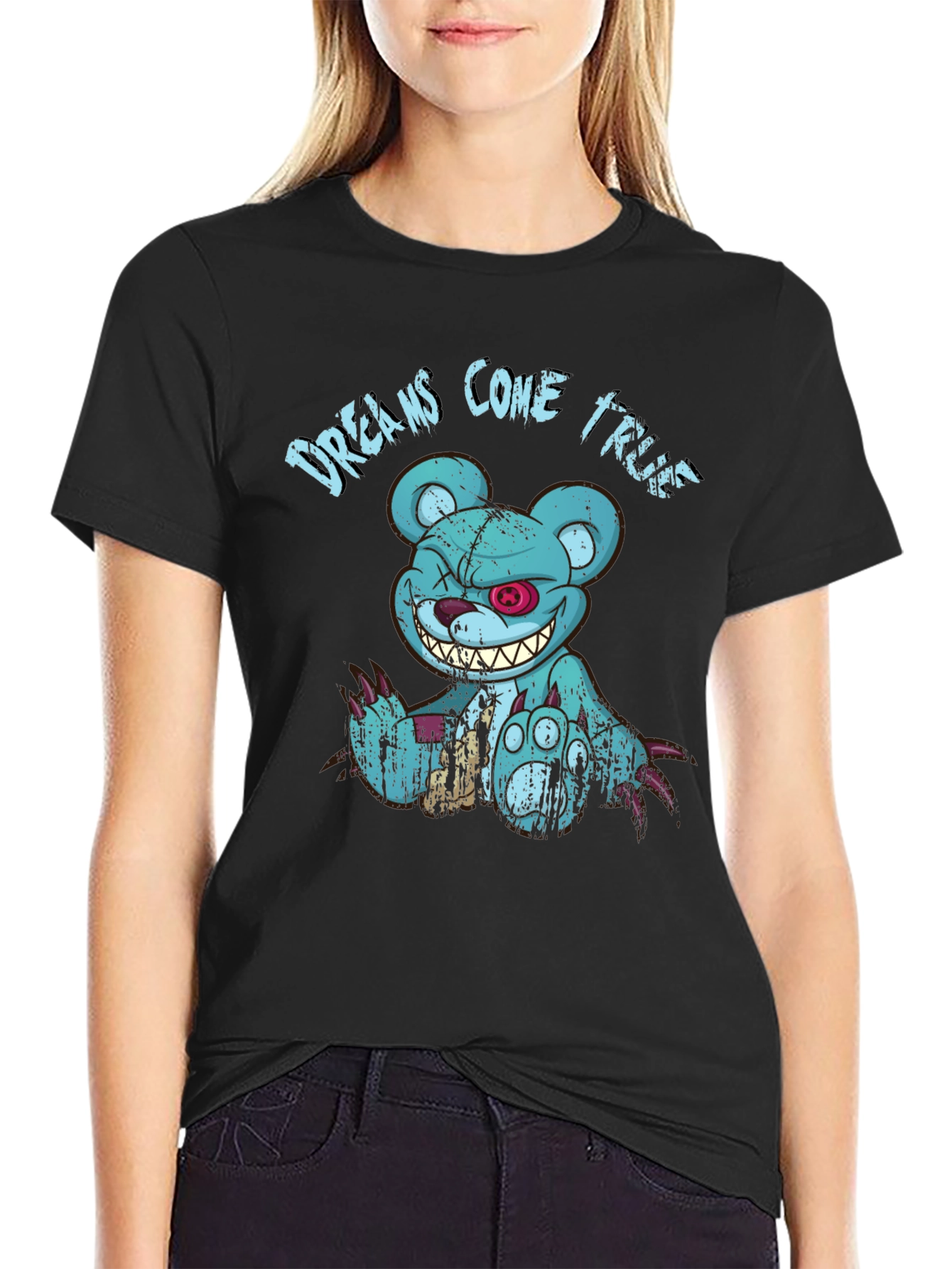 Dreams Come True Evil Teddy Bear Graphic Tee