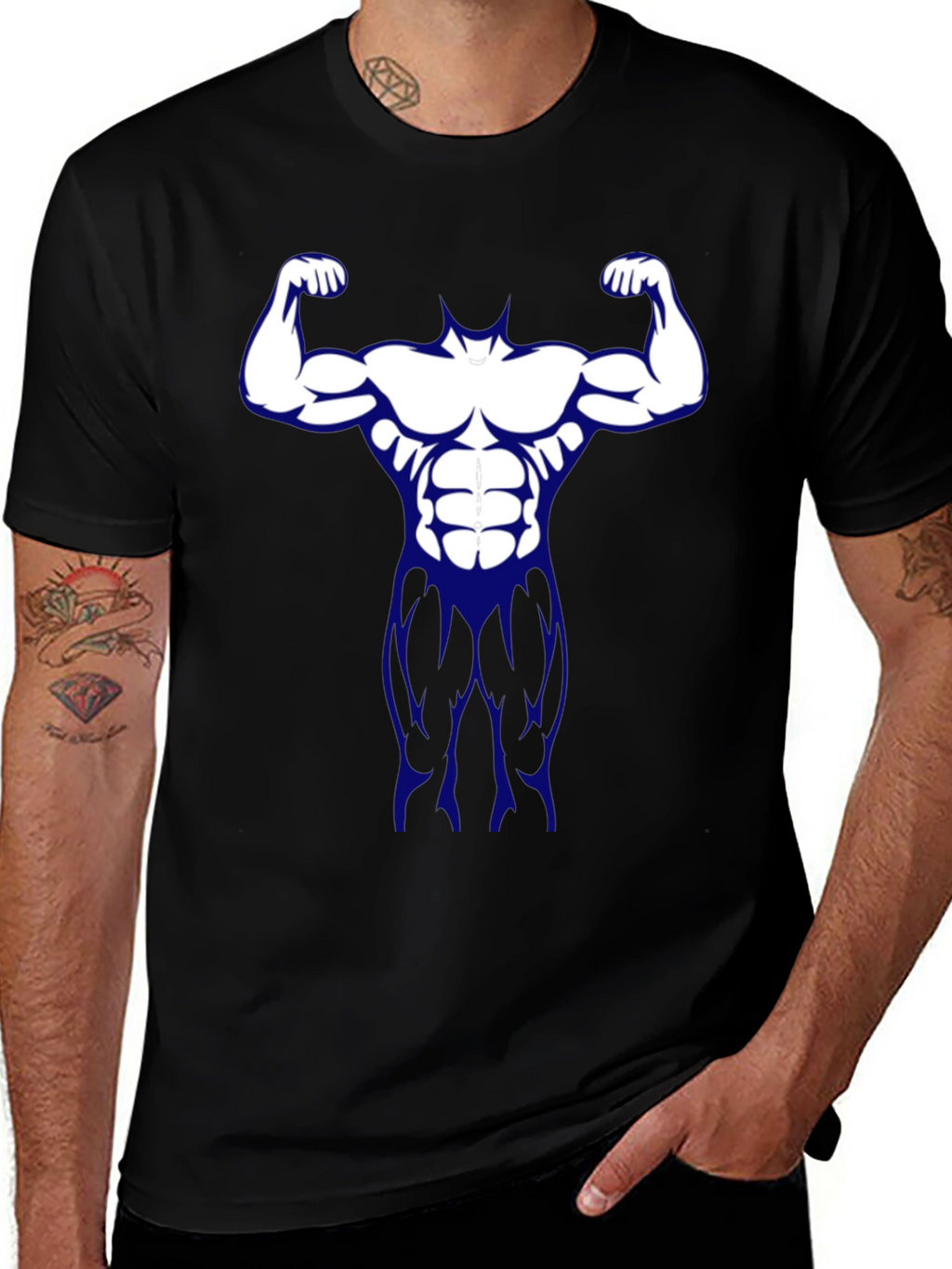 Muscle Man Graphic Tee - Black