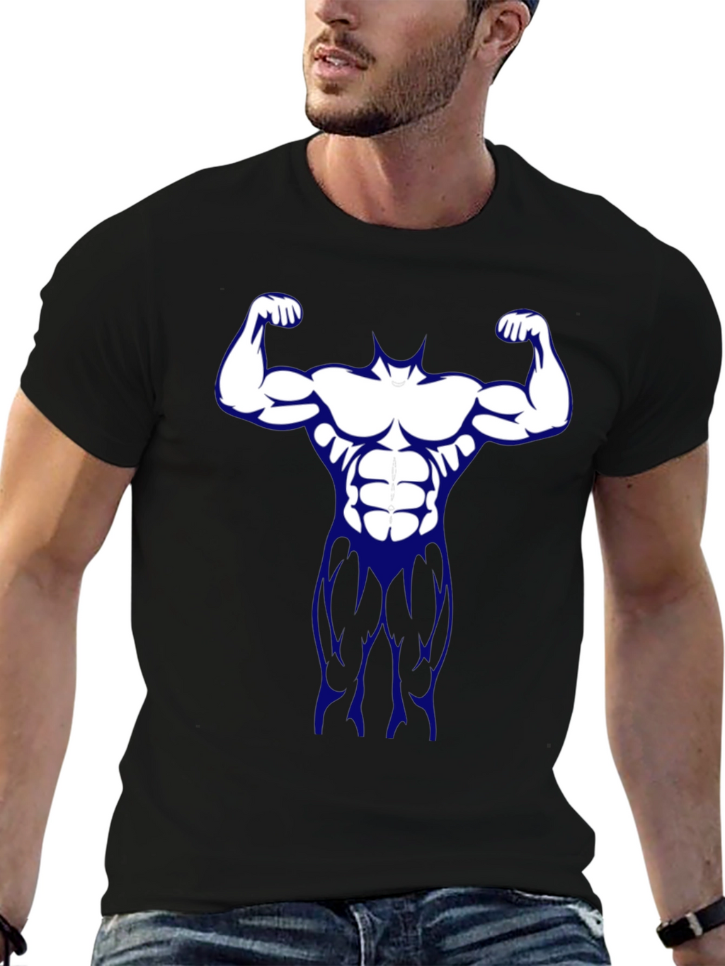 Muscle Man Graphic Tee - Black