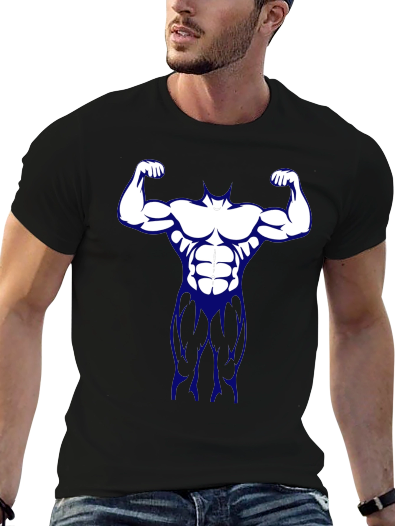 Muscle Man Graphic Tee - Black