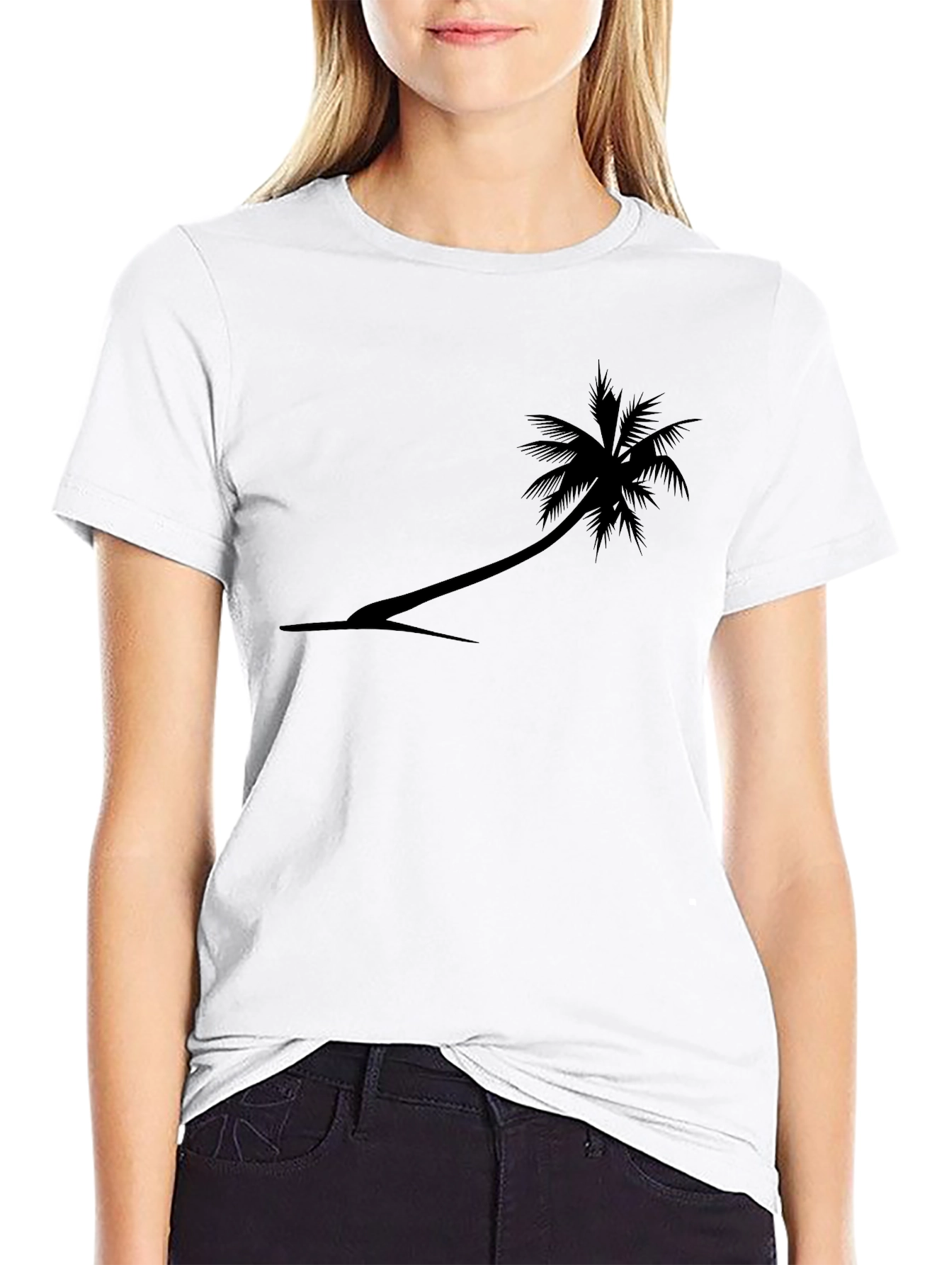 Black Palm Tree Graphic Tee - Tropical Style