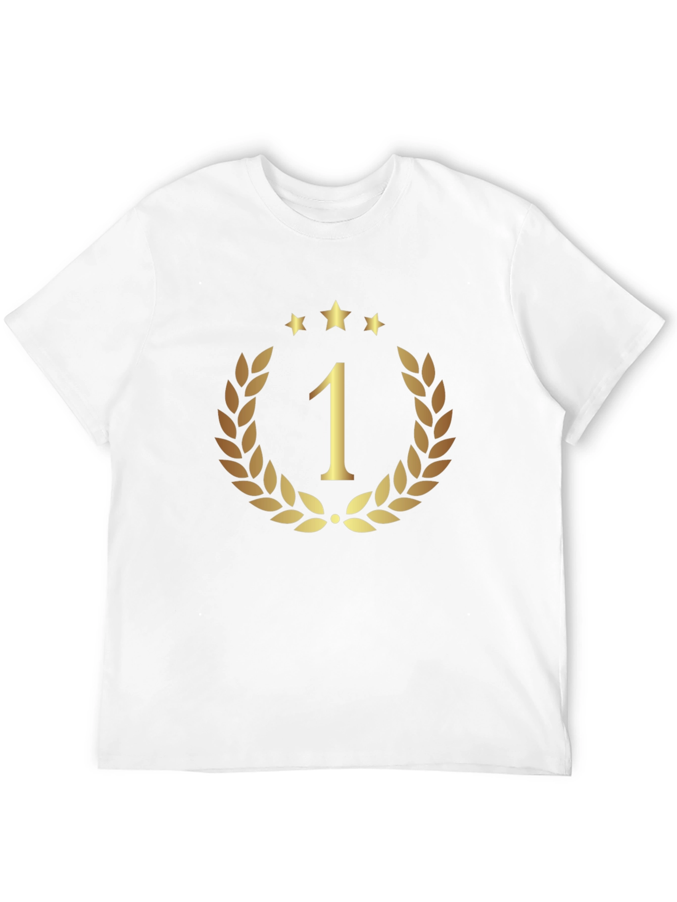 Champion Black T-Shirt - Gold Number One Design
