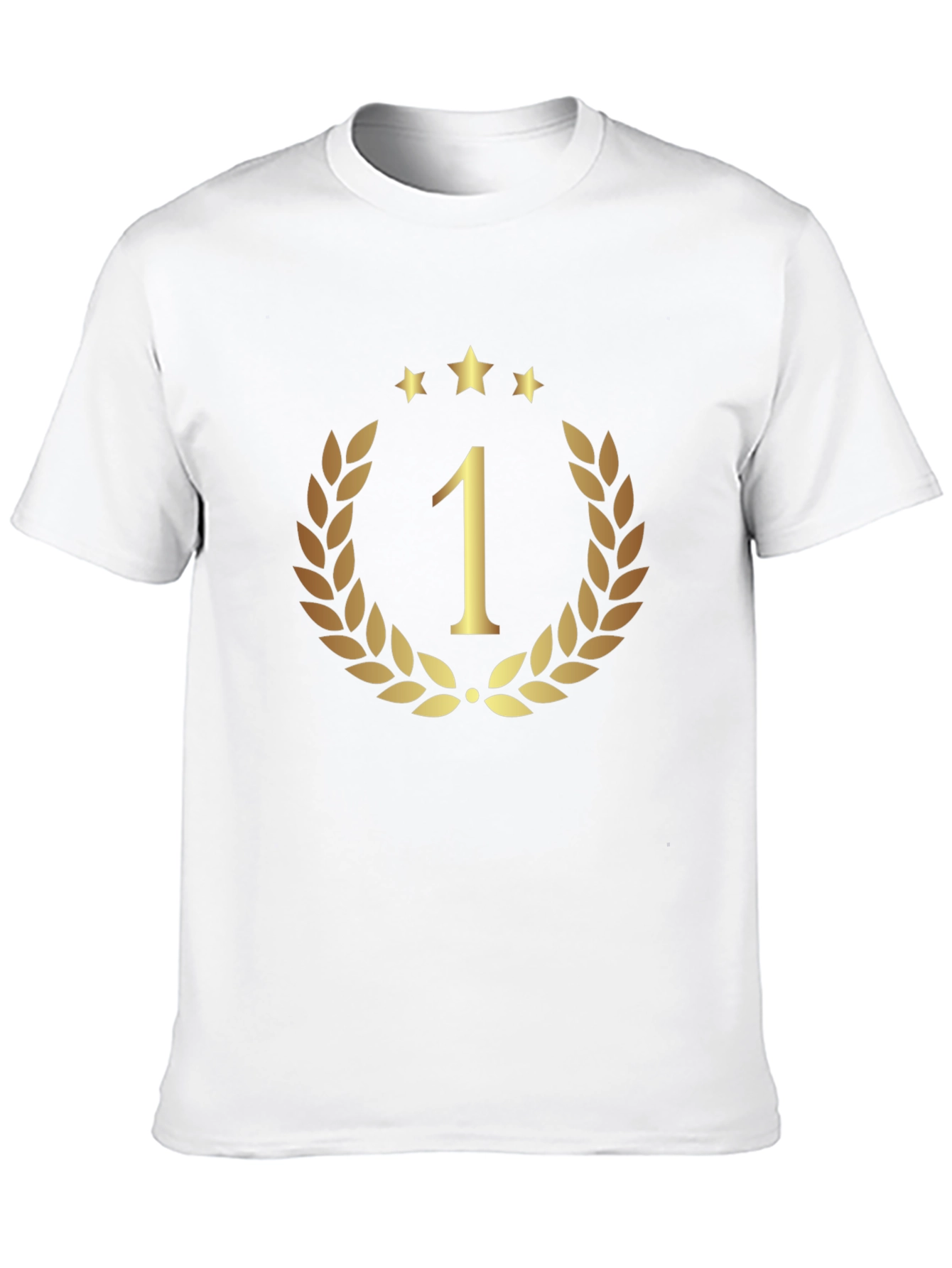Champion Black T-Shirt - Gold Number One Design