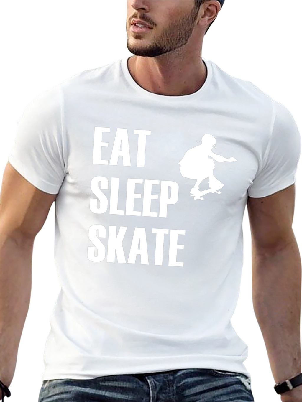 Eat Sleep Skate Black Graphic Tee Shirt